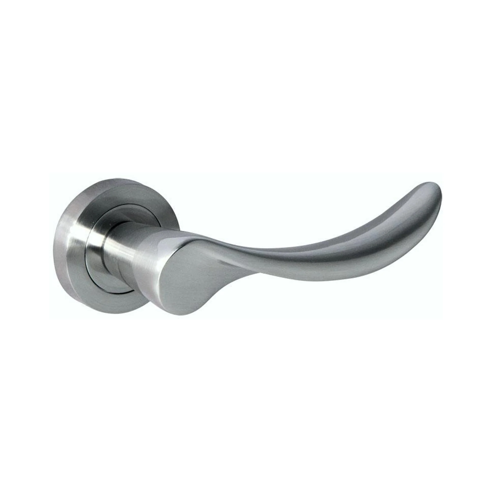 Mediterranean Malaga Round Lever Door Handle - Satin Nickel