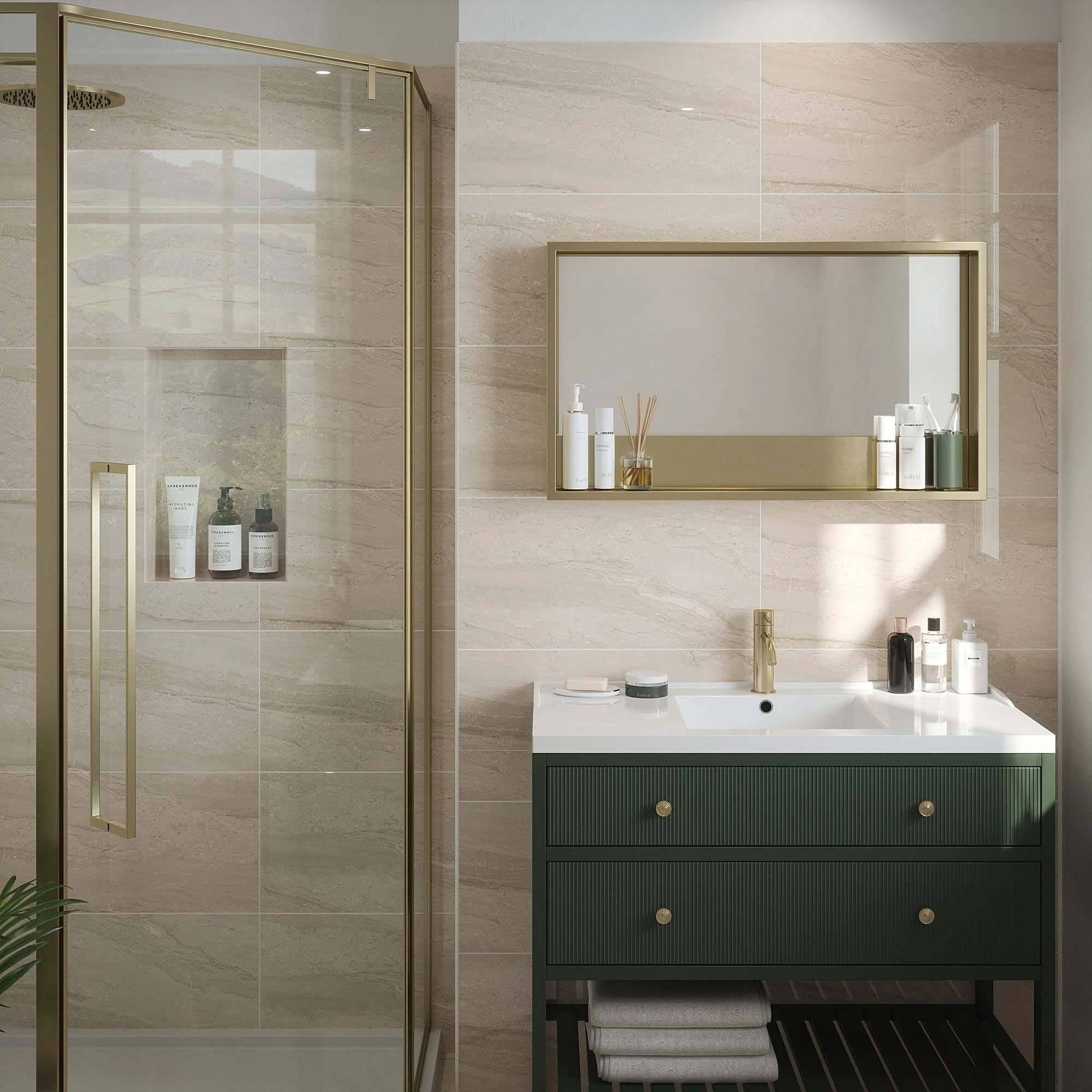 Beige - Arden 8.3mm Gloss Tile Sample (P12882) - Image 3