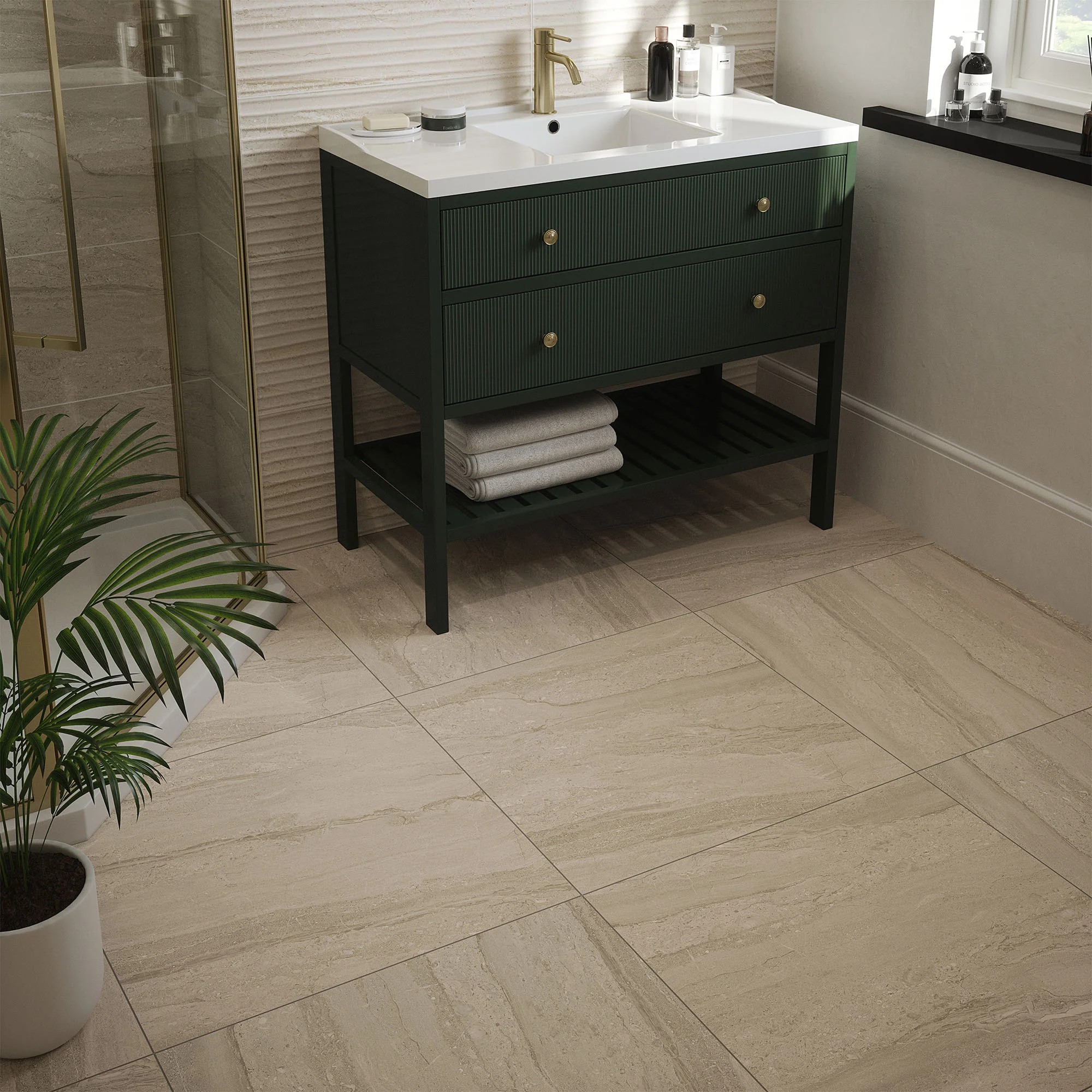Beige - Arden 9.5mm Matt Tile Sample (P13515) - Image 4