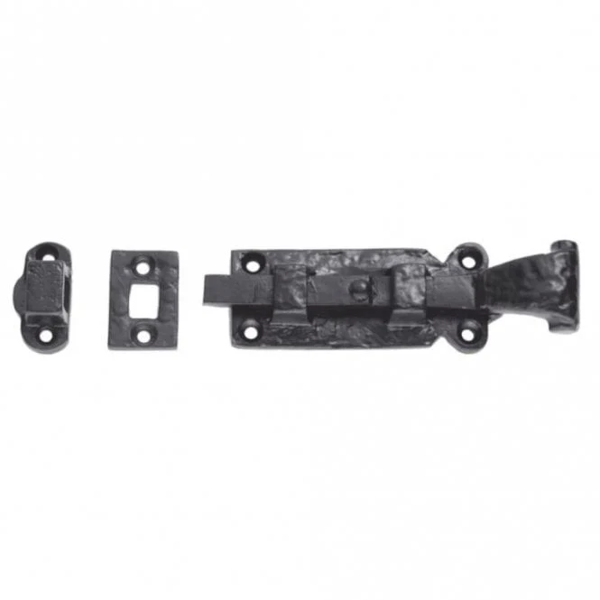 Black Antique Ornate Straight Door Bolt