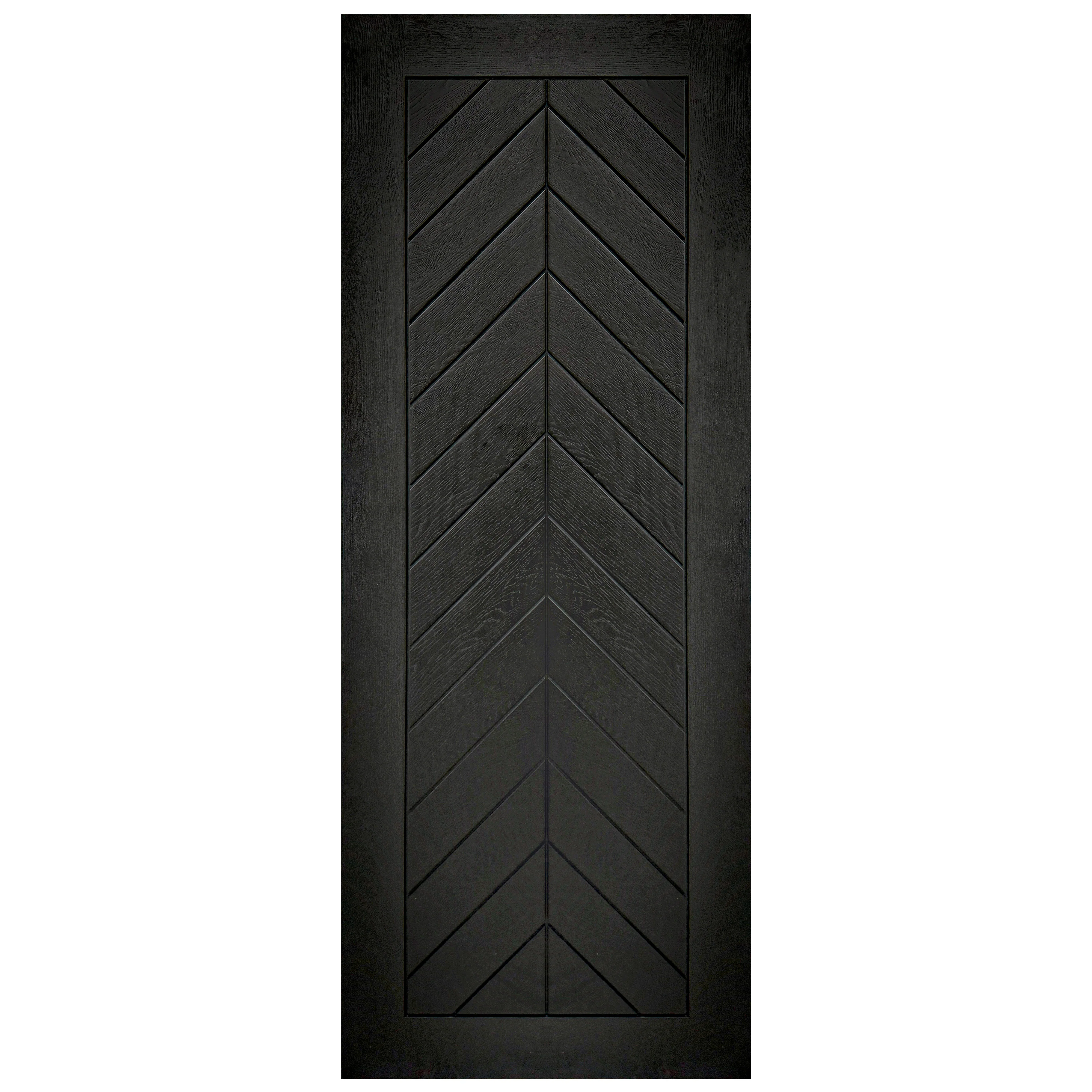 Black Internal Fully Finished Oak Chevron Door - Image 3