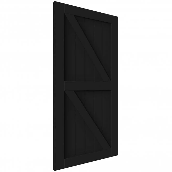 Black Internal Primed Z Brace Sliding Barn Door - Black Face Mounted - Image 2