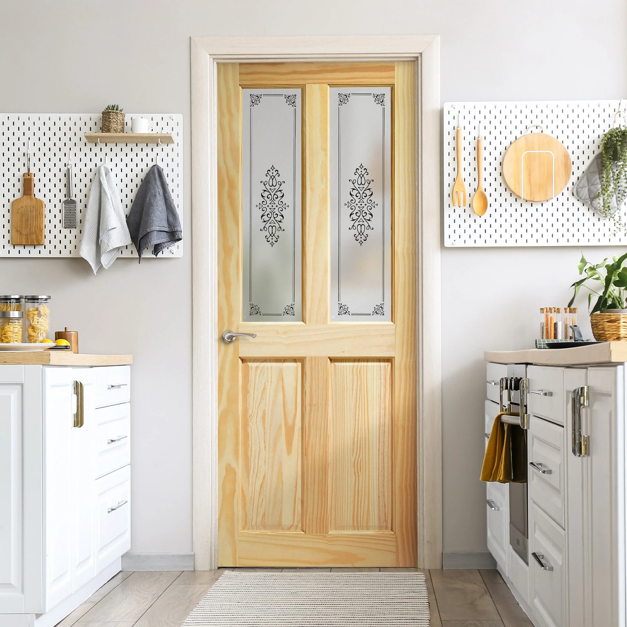 Clear Pine Internal Unfinished Malton 2 Panel 2 Light Campion Glass Door