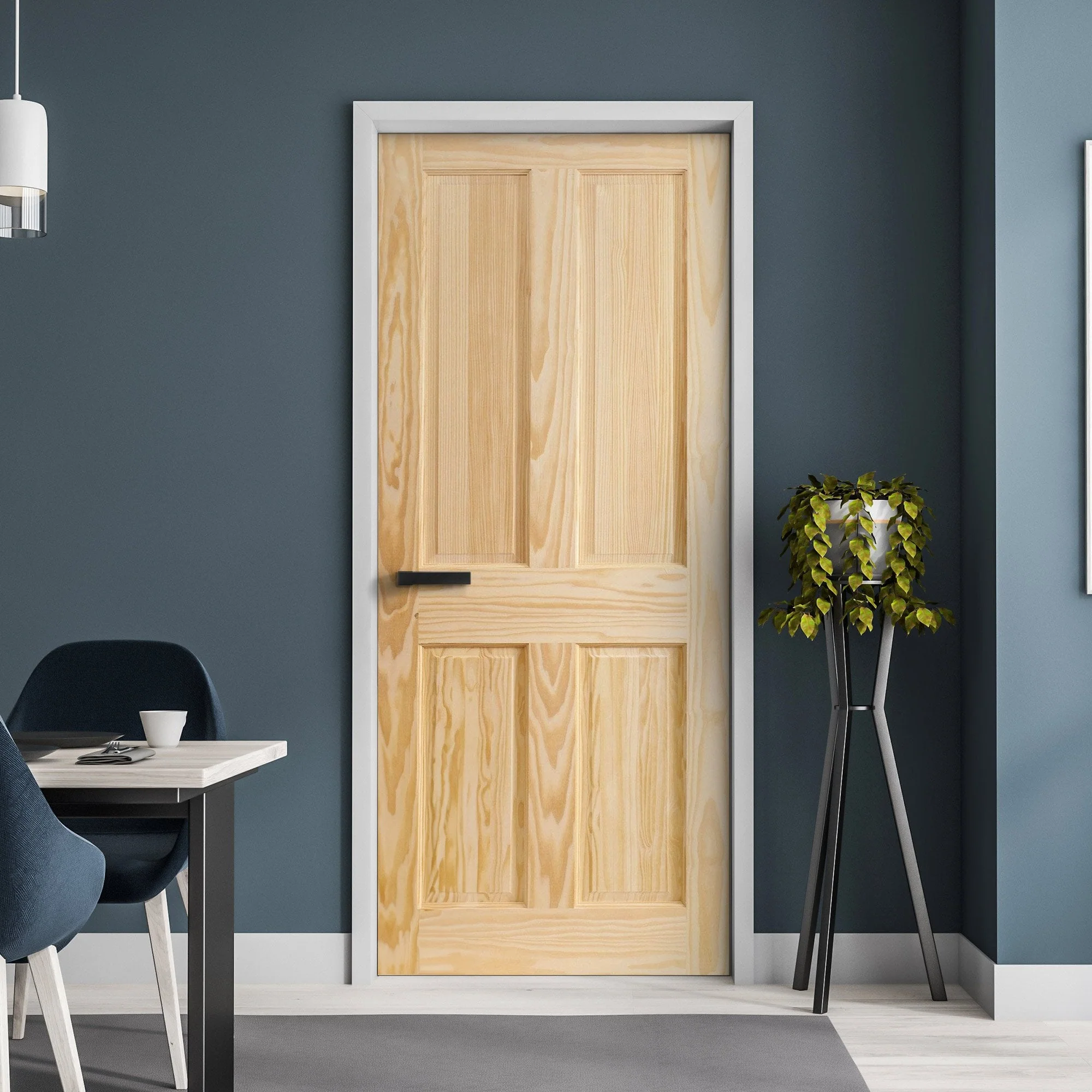 Clear Pine Internal Unfinished Malton 4 Panel Door