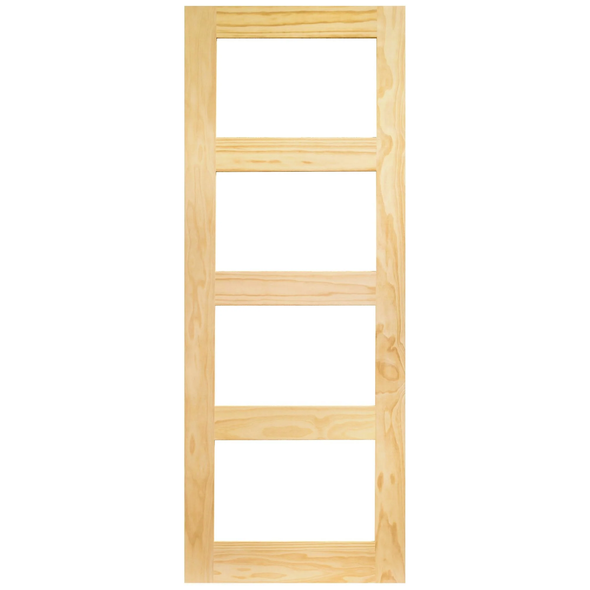 Clear Pine Internal Unfinished Shaker 4 Light Clear Glass Door - Image 3