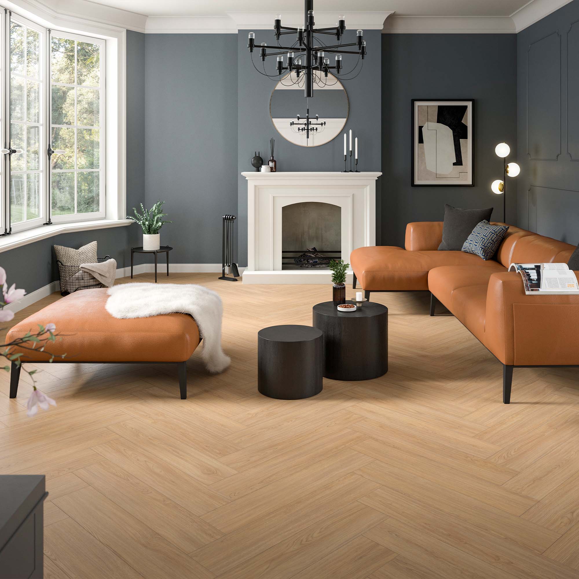 Crafted Oak - Wood Essence Water Resistant 8mm Herringbone Laminate Flooring