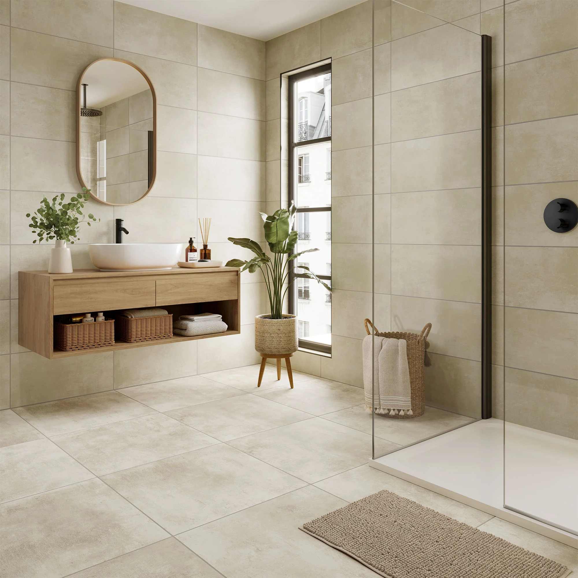 Cream - Urban 9mm Matt Tile Sample (P11042) - Image 2