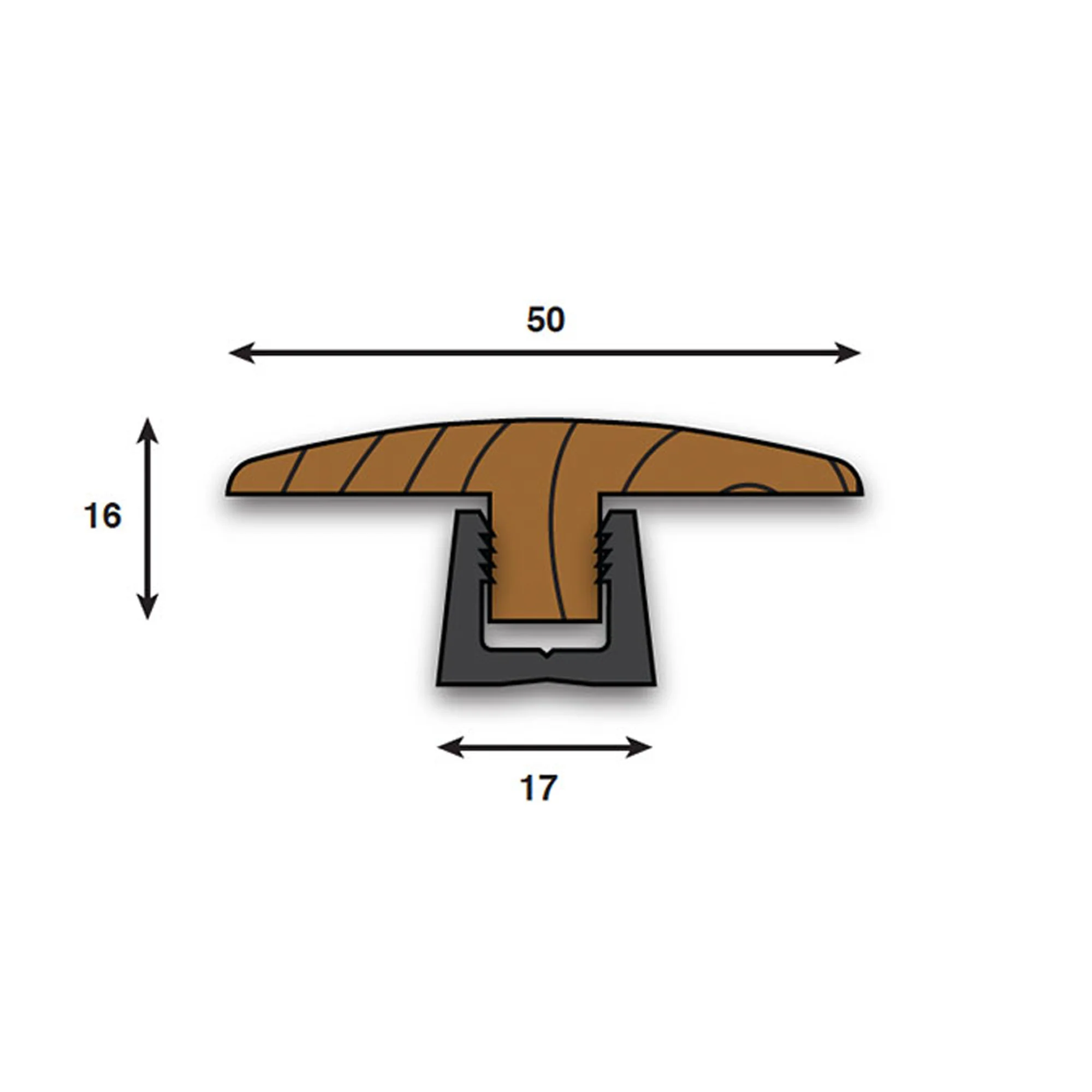 Toffee Oak - Connecting Profile Door Bar 990mm - Image 3