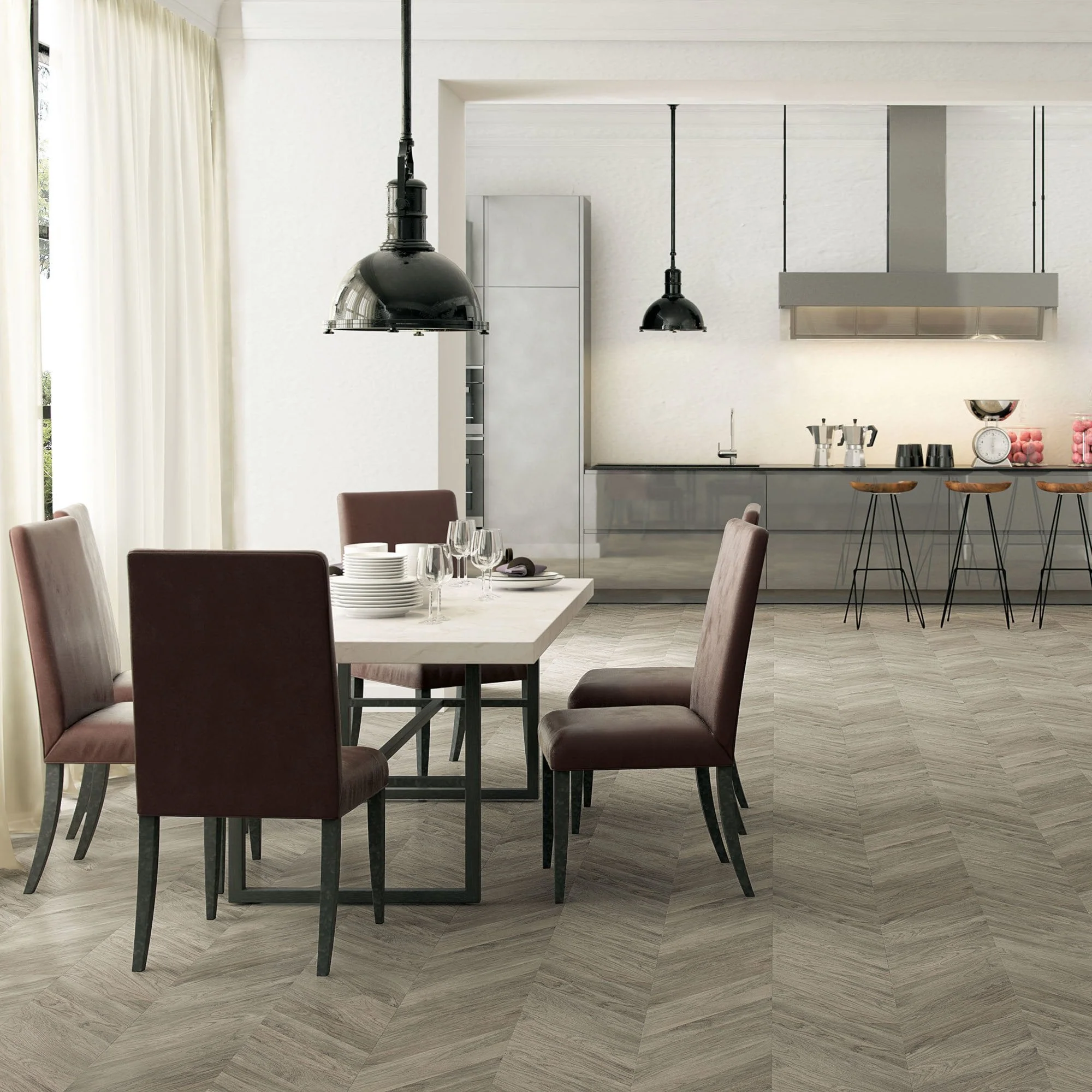 Grey - Masterpieces Water-resistant 8mm Laminate Flooring