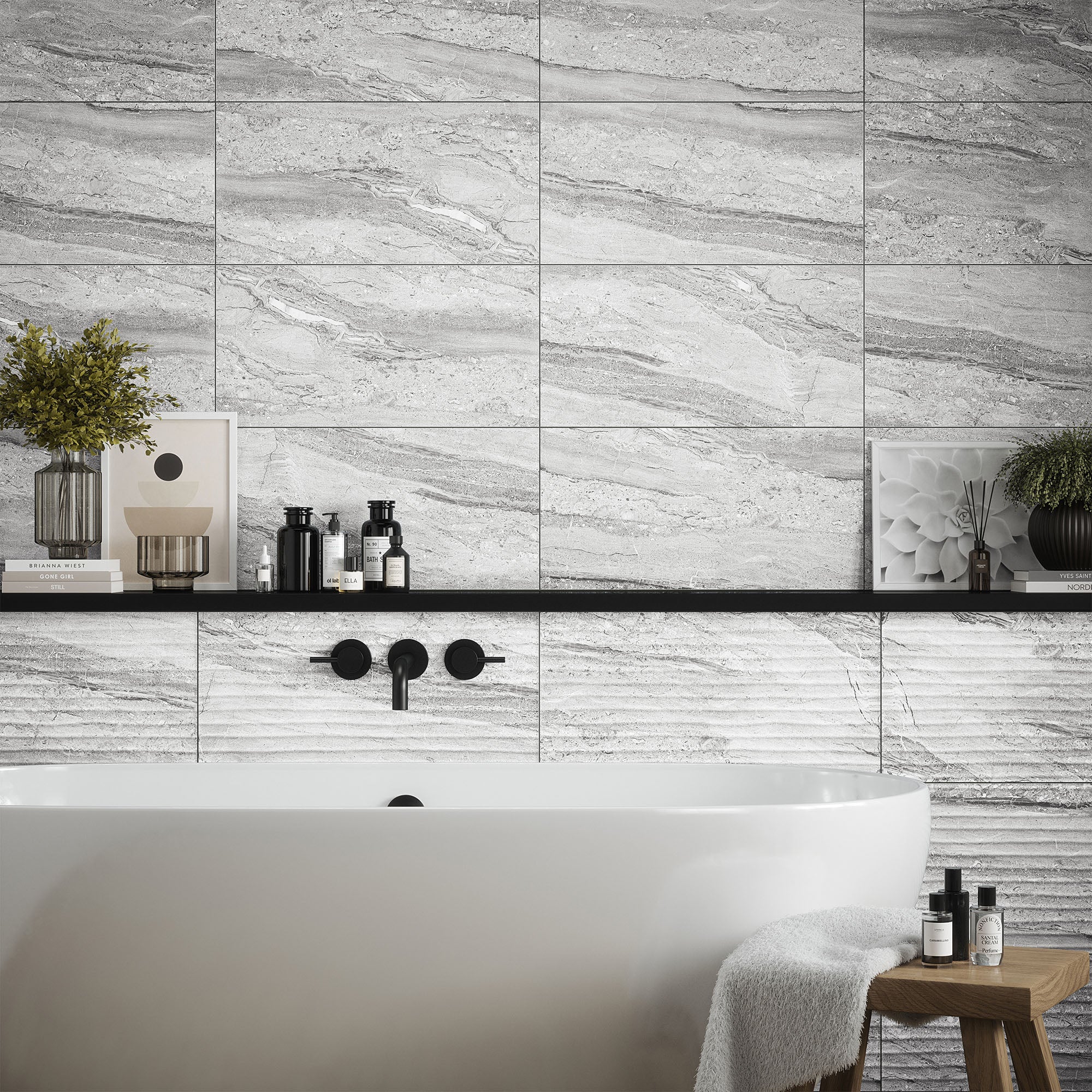 Grey - Arden 8.3mm Matt Tile Sample (P12994) - Image 2