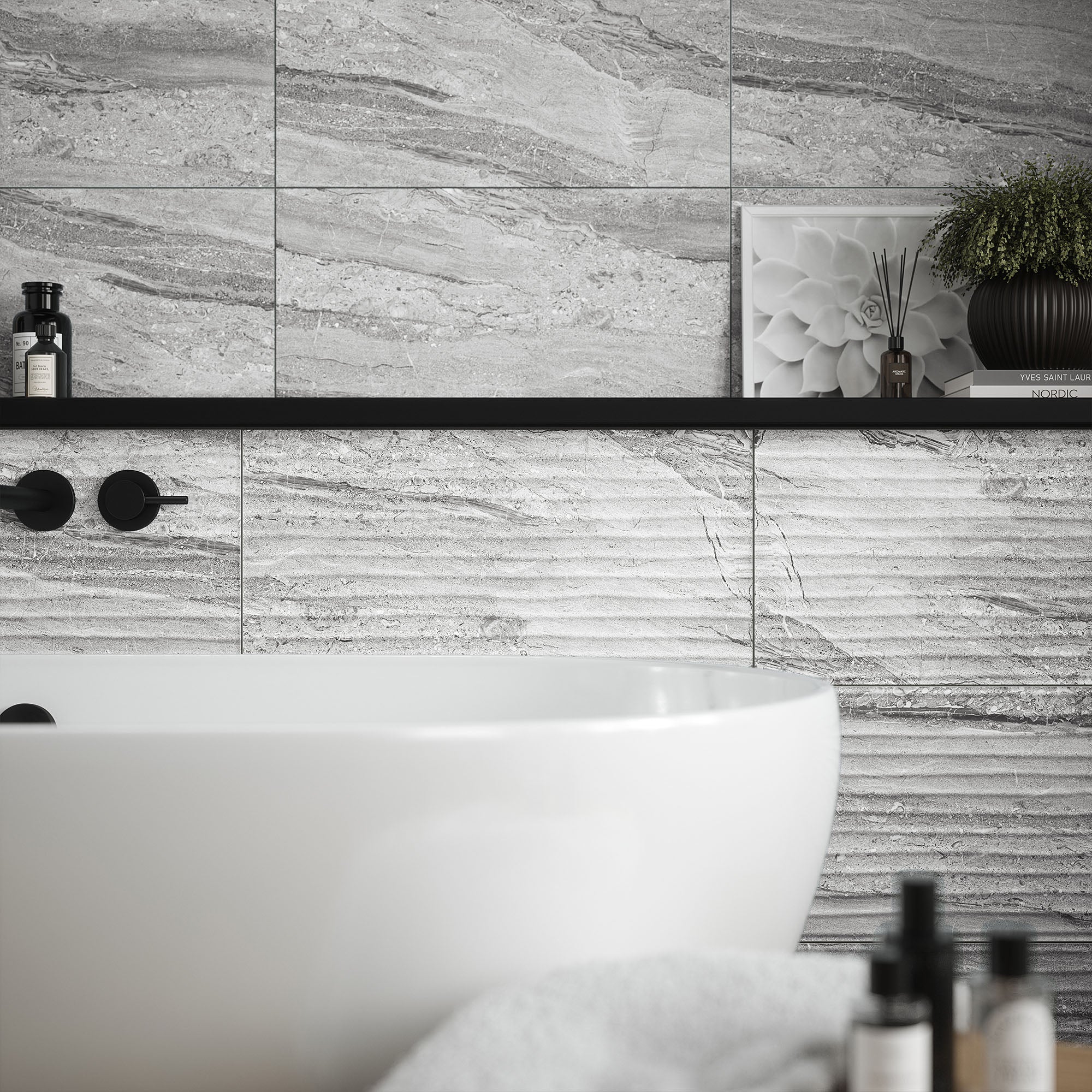 Grey - Arden 8.3mm Matt Tile Sample (P12994) - Image 3