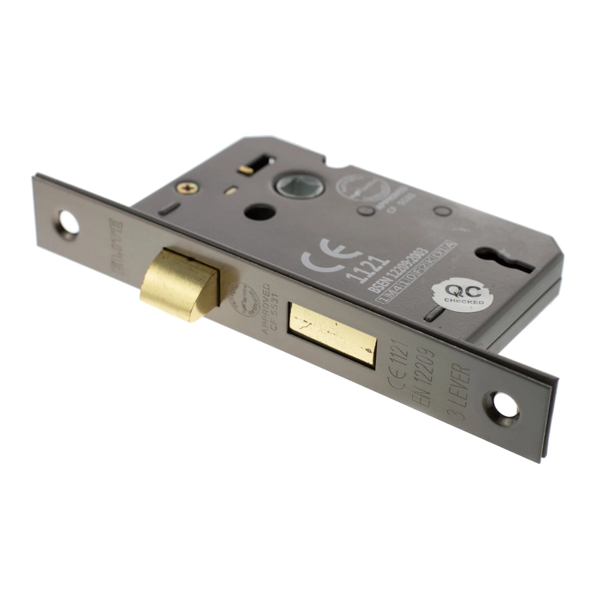 Intelligent Hardware 65mm (2.5'') 3 Lever Mortice Sash Lock - Polished Stainless Steel