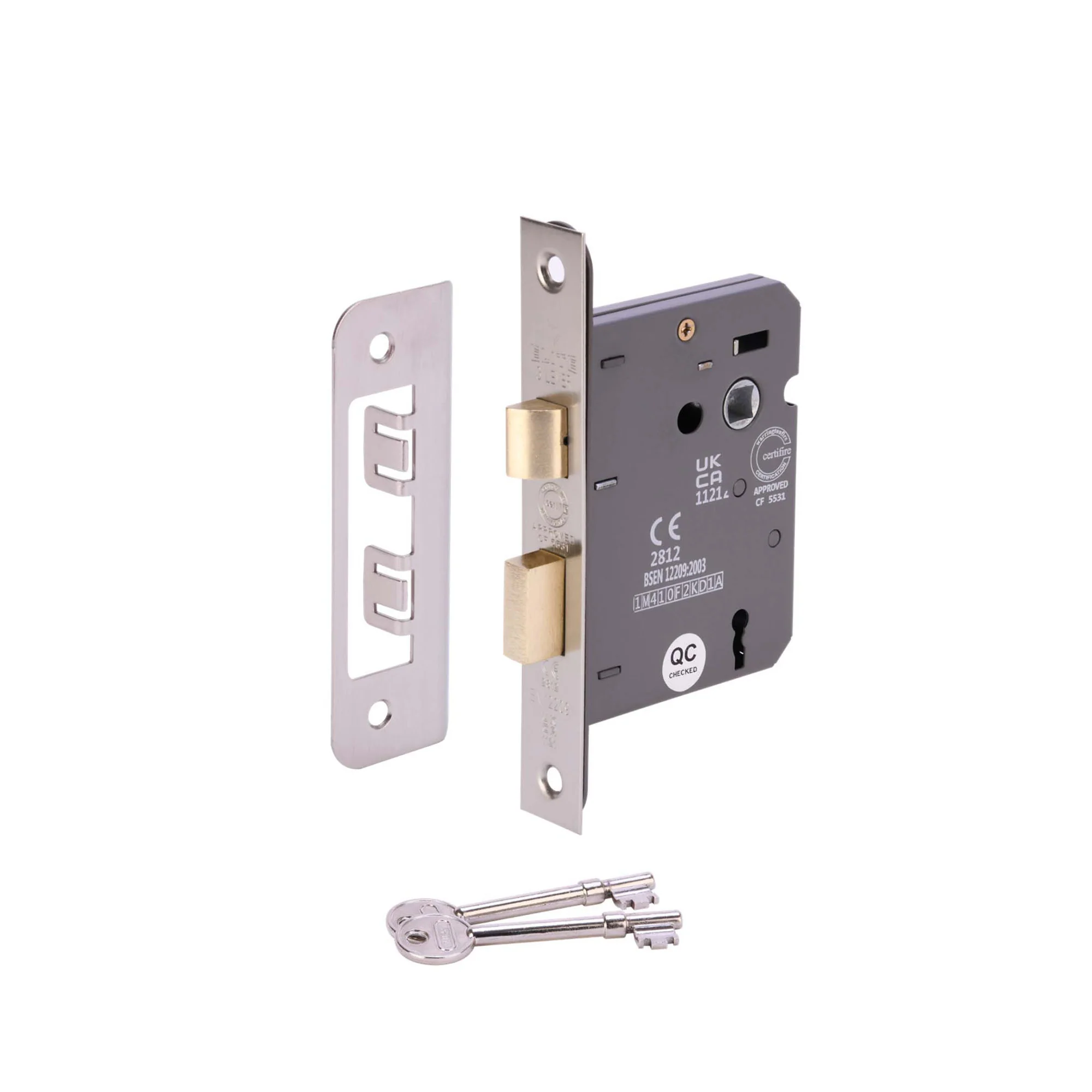 75mm (3) 3 Lever Mortice Sash Lock - Satin Stainless Steel