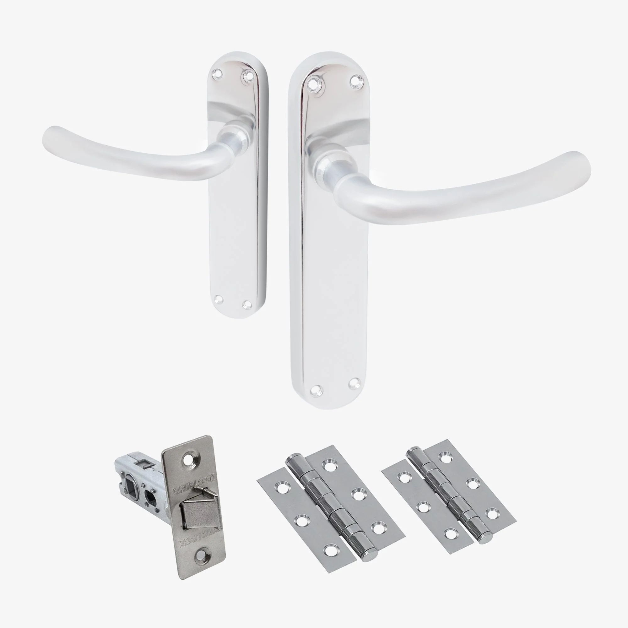 Palace Lever on Backplate Door Handle Set - Polished Chrome