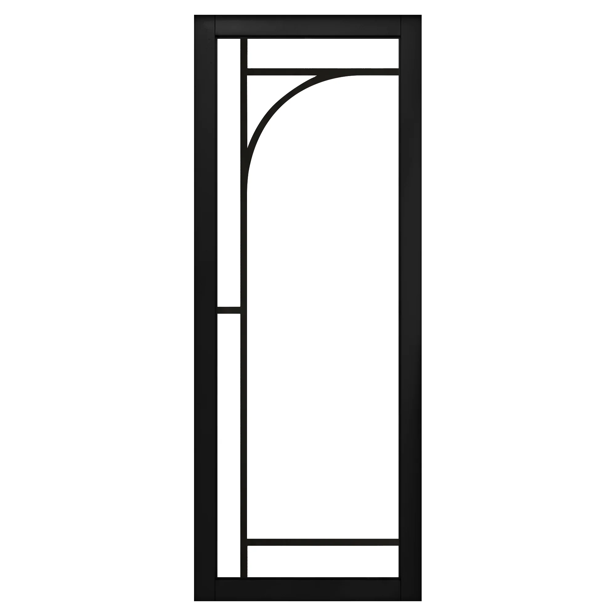 Jet Black Internal Fully Finished 12 Light Arch Industrial Studio French Door - Image 3