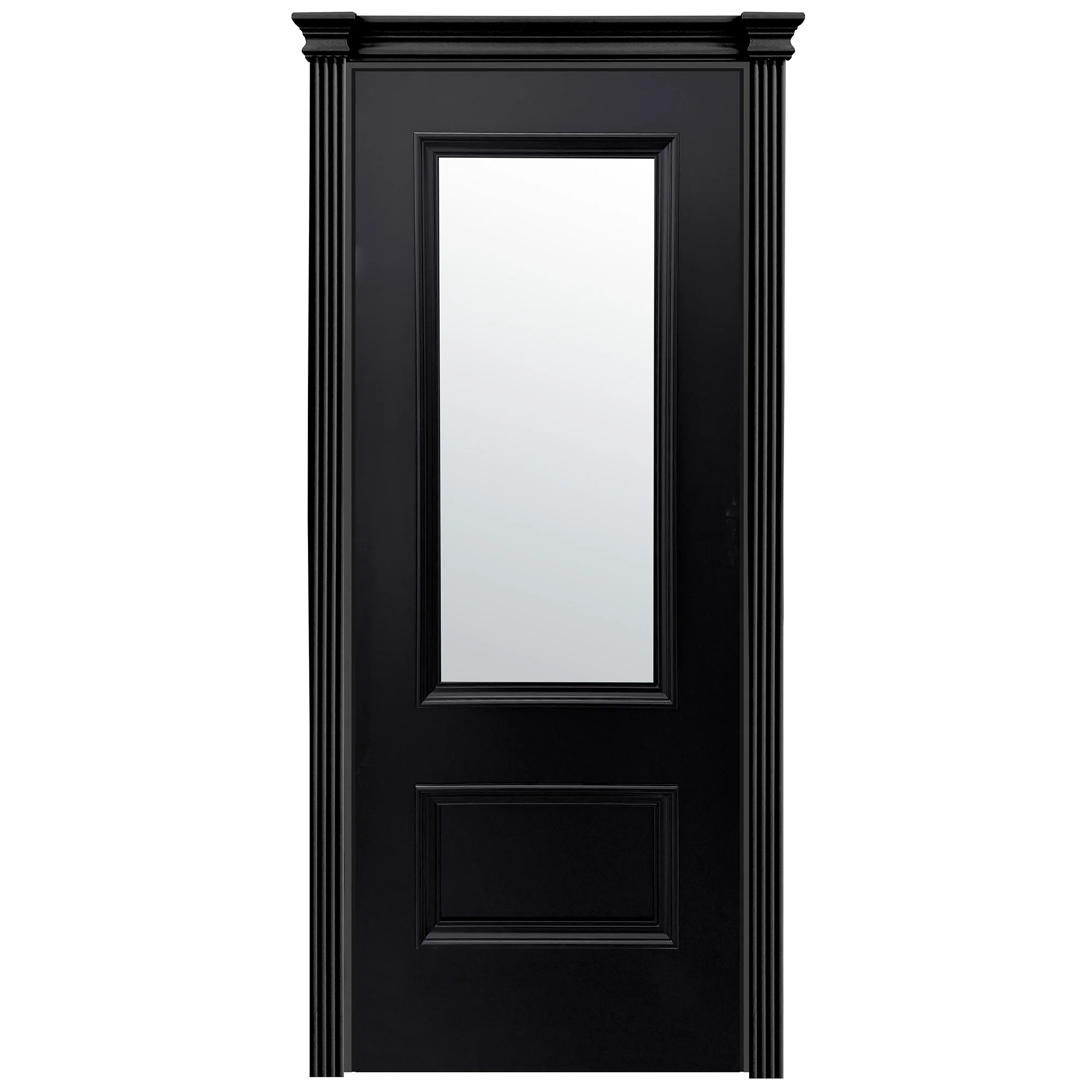 Jet Black Internal Fully Finished Clear Glass Mayfair 2 Panel Door - Image 2