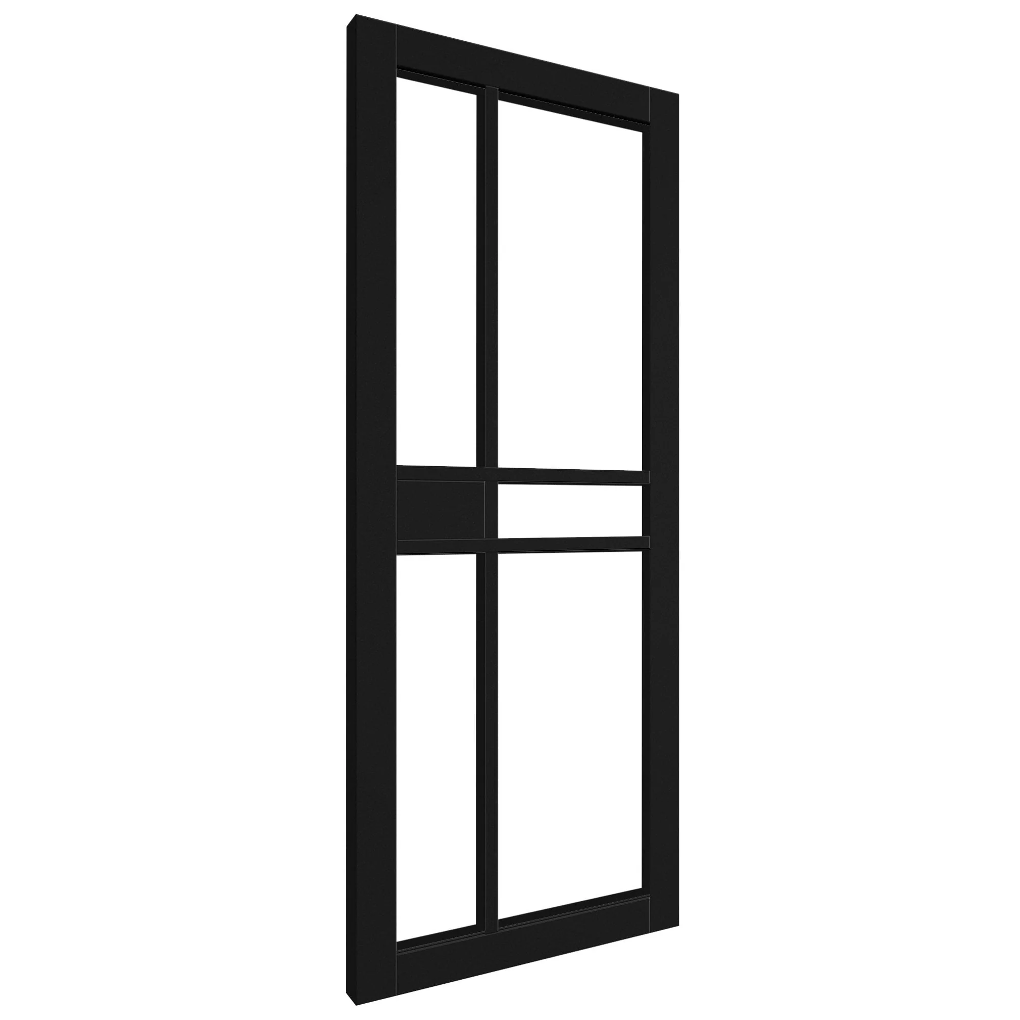 Jet Black Internal Fully Finished Studio 1 Panel 5 Light Clear Glass Door - Image 2