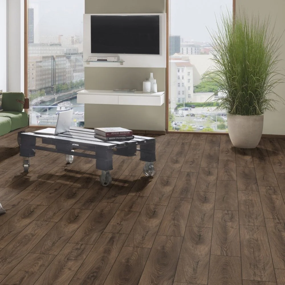 Espresso Carpenter Oak - Atlantic 10mm Handscraped Moisture Resistant Laminate Flooring - Image 5