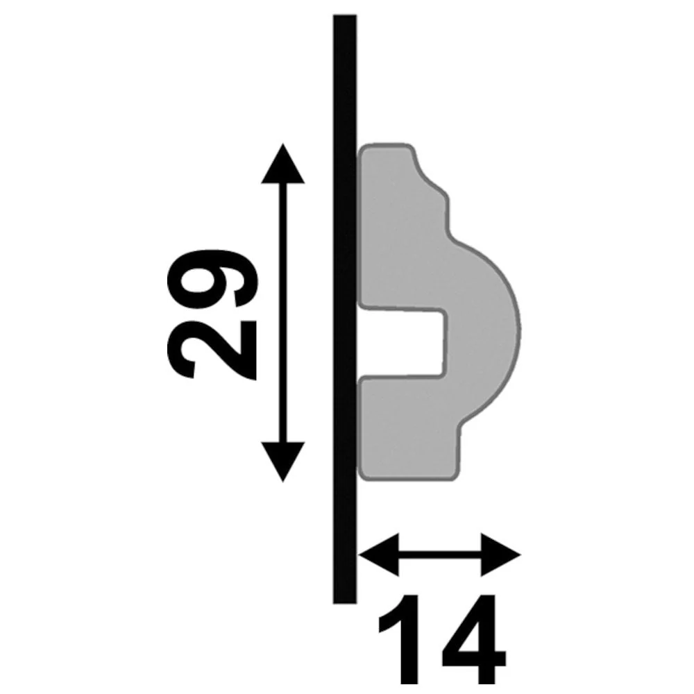 2.4mm White Water-Resistant Decorative Moulding 14mm x 29mm - Image 3