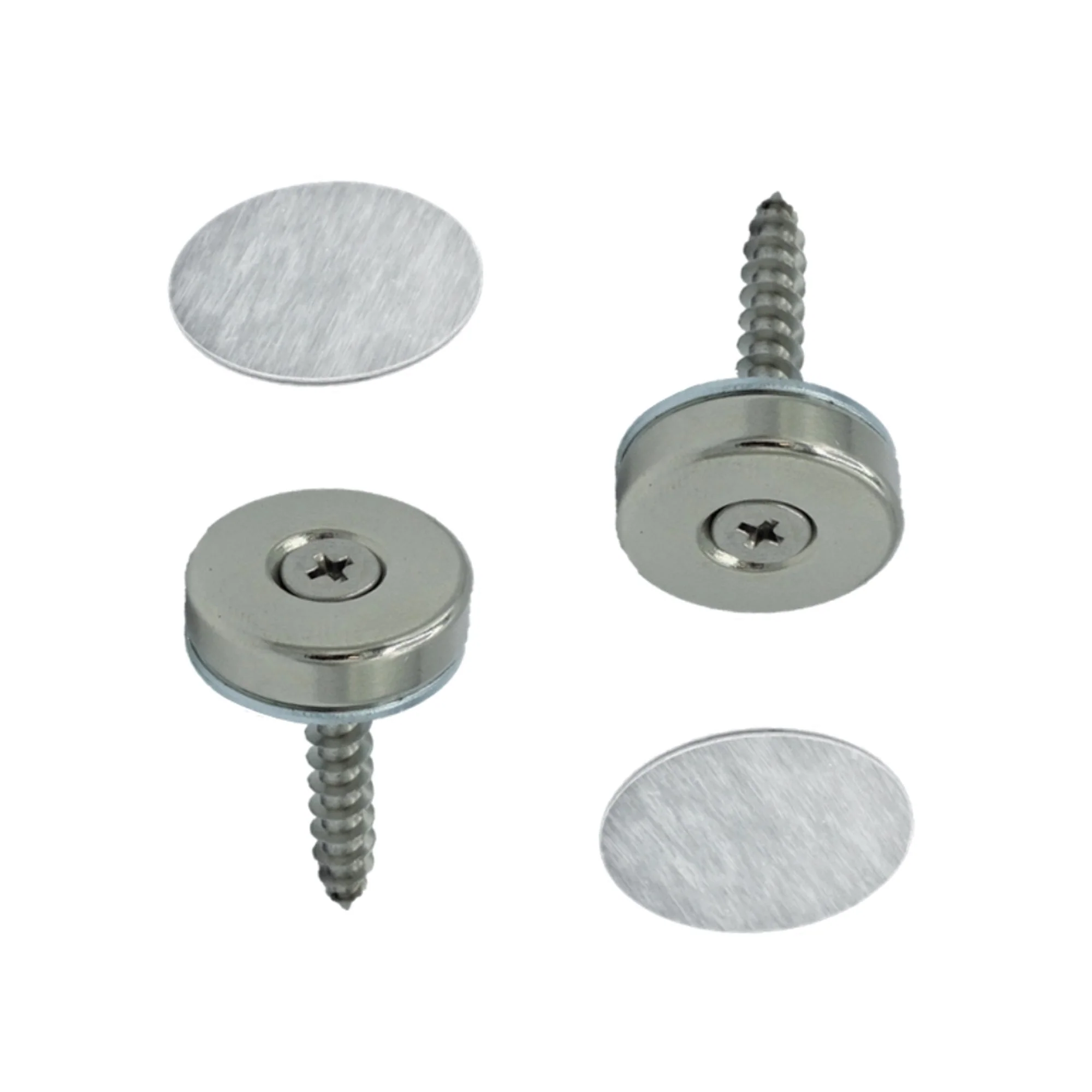 24mm Flush Mounted Countersunk Magnetic Catch - Satin Stainless Steel