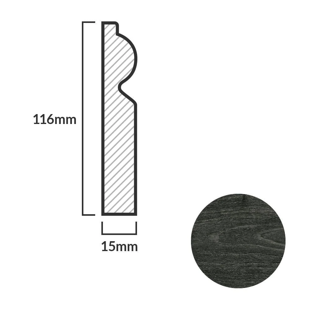 Dark Grey - 2.4m Torus Laminate Skirting Board - Image 5
