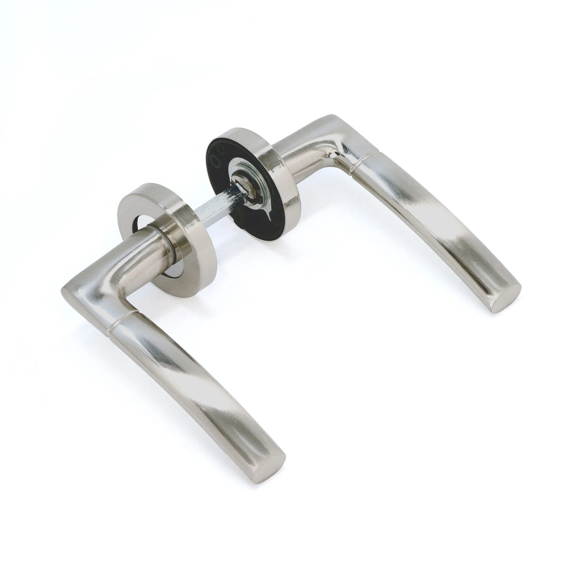 Lifestyle Alcor Lever on Round Rose Handle Set - Satin Nickel
