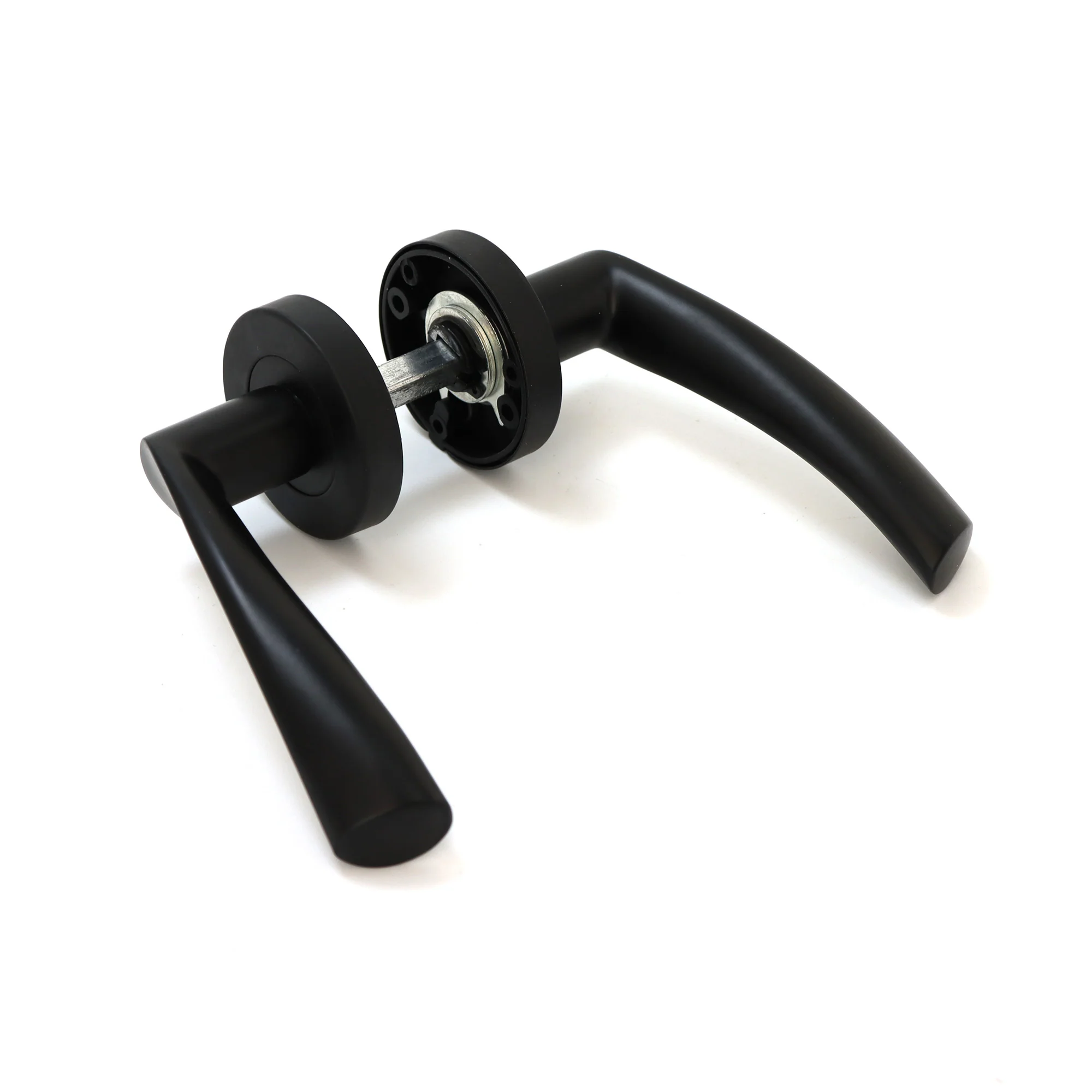 Lifestyle Mizar Lever on Round Rose Handle Set - Matt Black