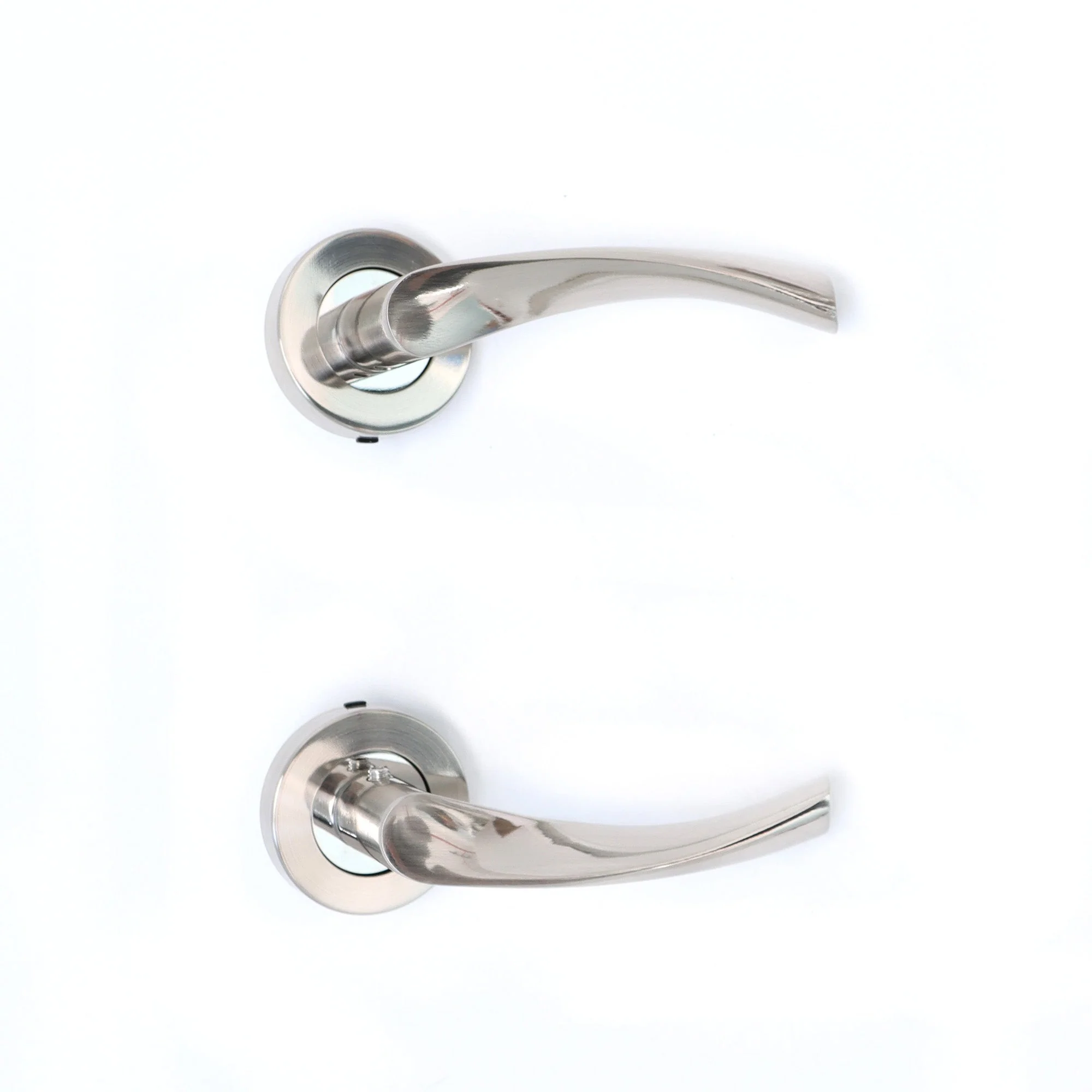 Lifestyle Mizar Lever on Round Rose Handle Set - Satin Nickel - Image 2