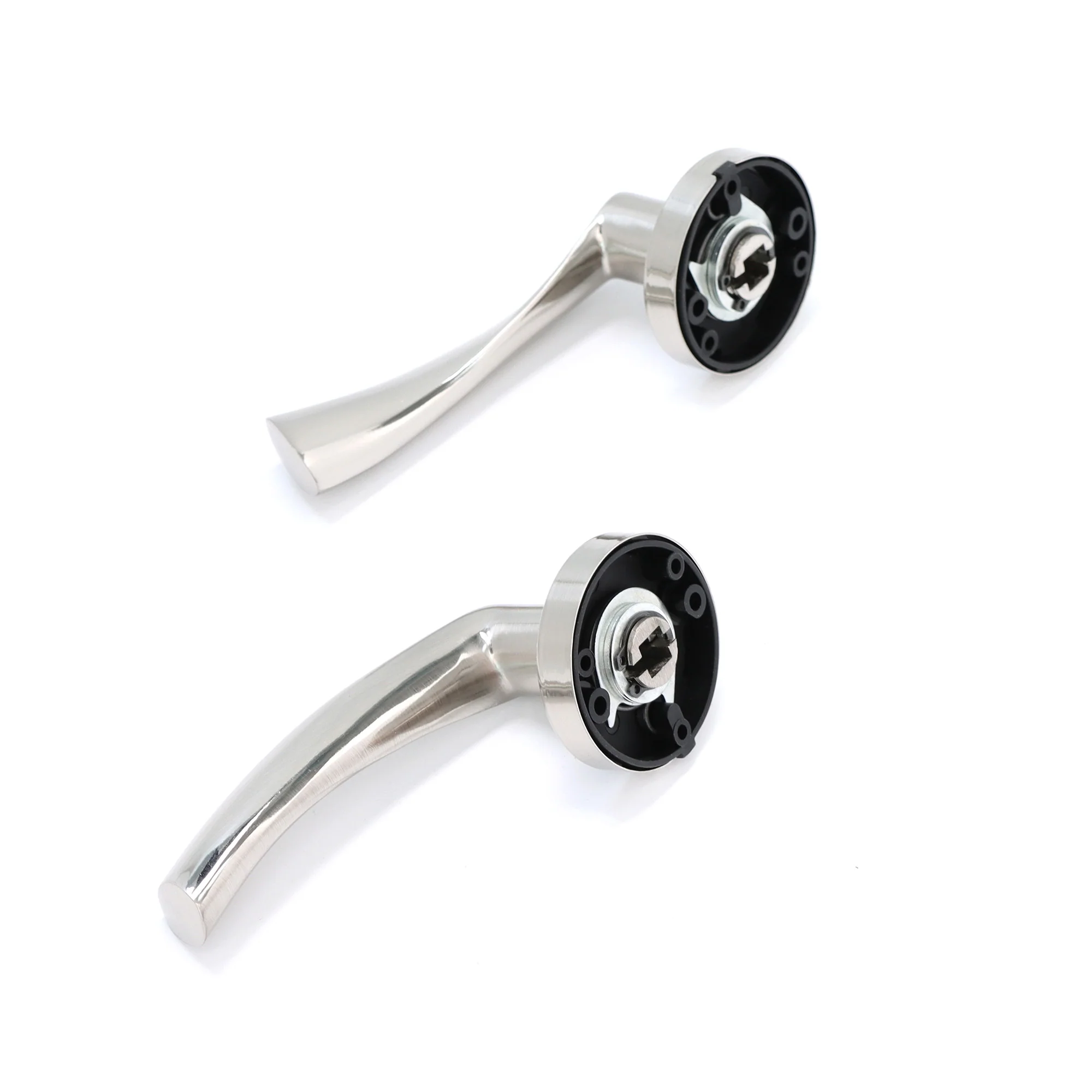 Lifestyle Mizar Lever on Round Rose Handle Set - Satin Nickel - Image 4