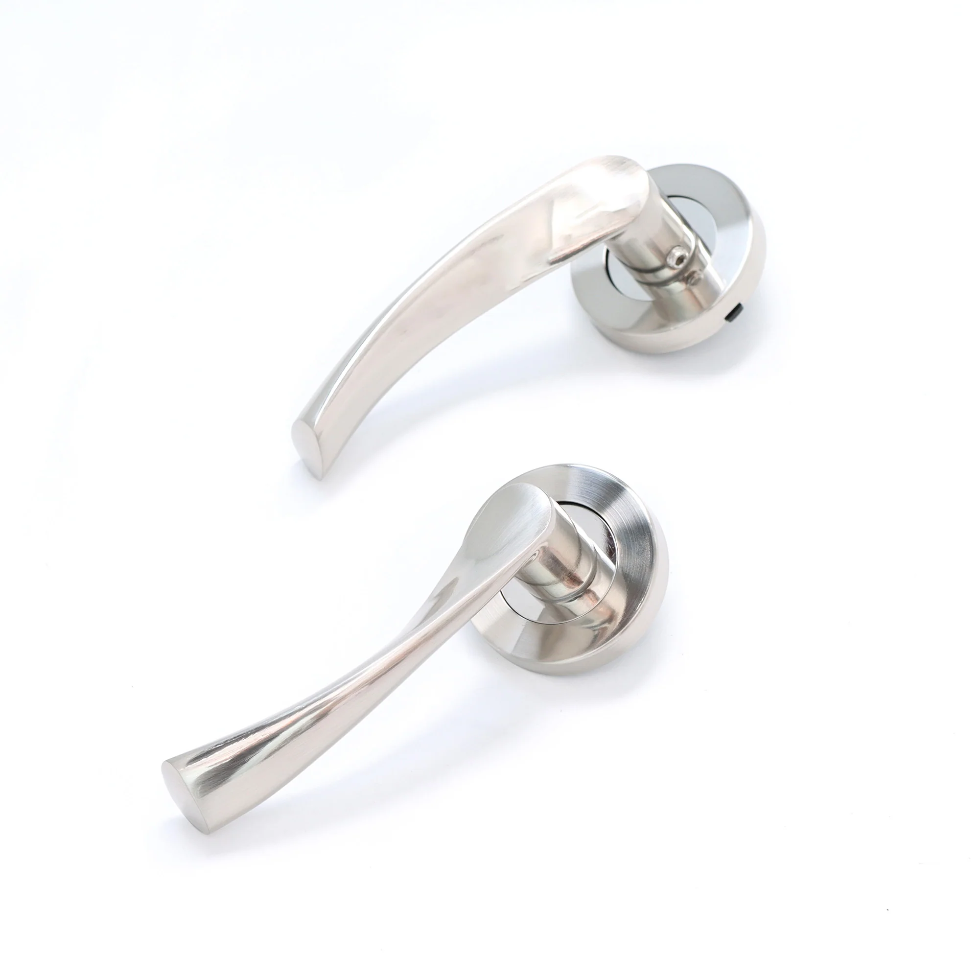 Lifestyle Mizar Lever on Round Rose Handle Set - Satin Nickel - Image 5