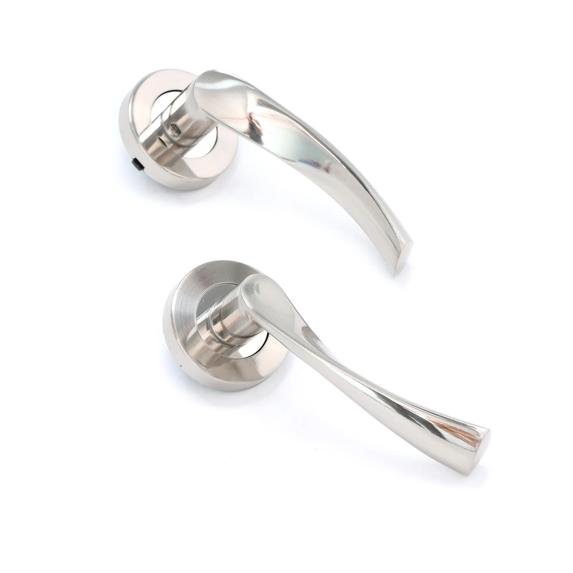Lifestyle Mizar Lever on Round Rose Handle Set - Satin Nickel - Image 6