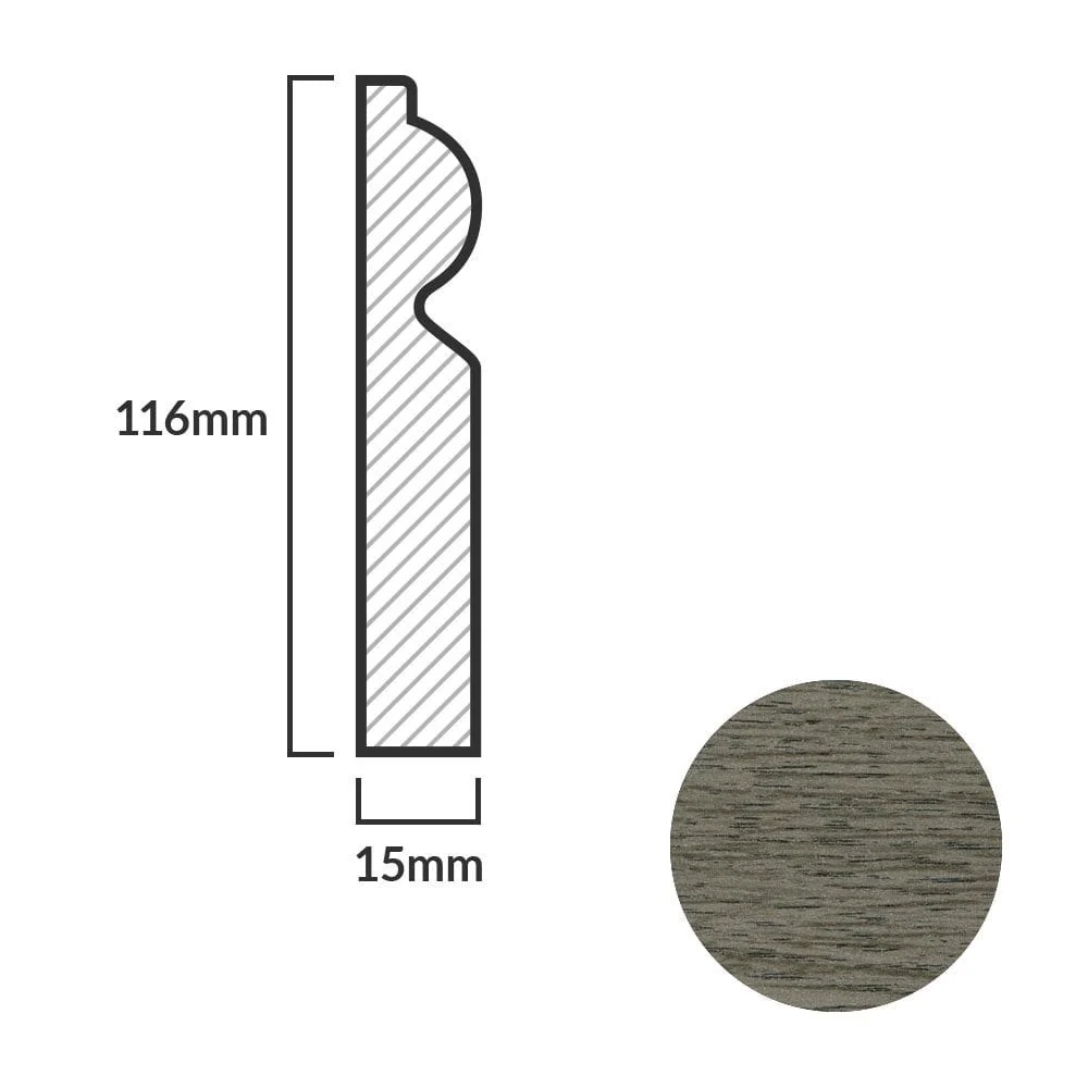 Medium Grey - 2.4m Torus Laminate Skirting Board - Image 5
