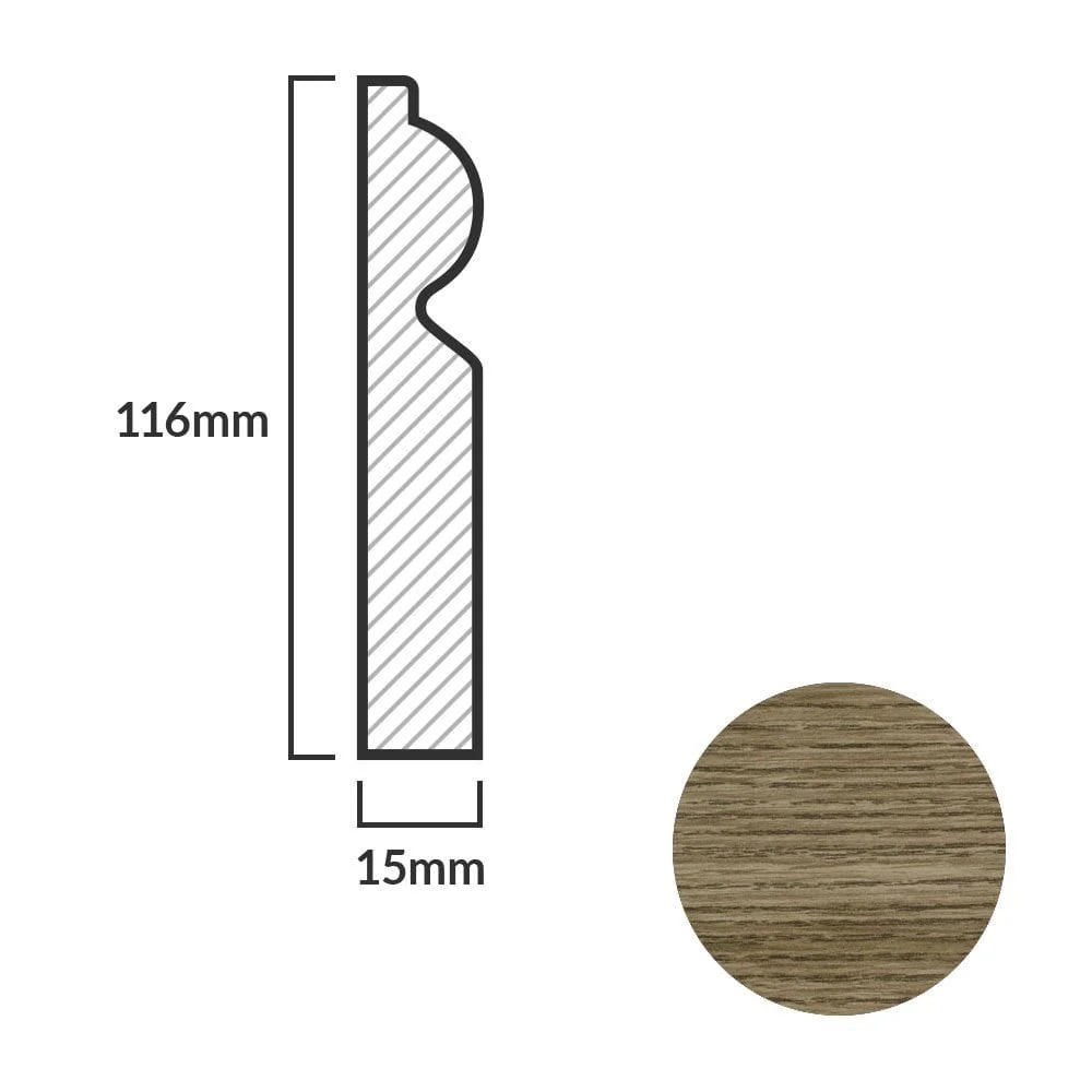 Medium Oak - 2.4m Torus Laminate Skirting Board - Image 5