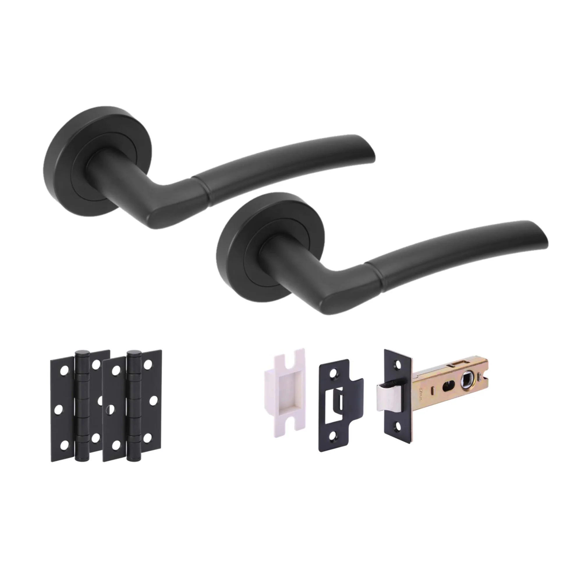 Nemo Internal Lever Door Handle Set - Matt Black
