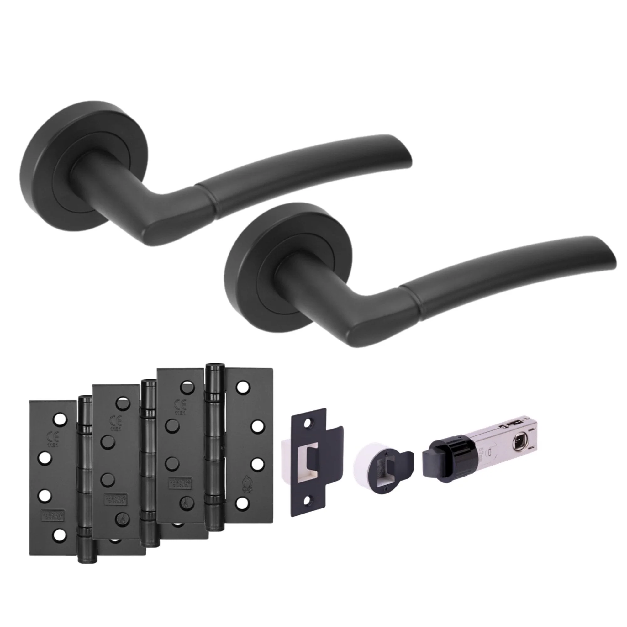 Orbit Internal Fire Rated Lever Smart Handle Set - Matt Black
