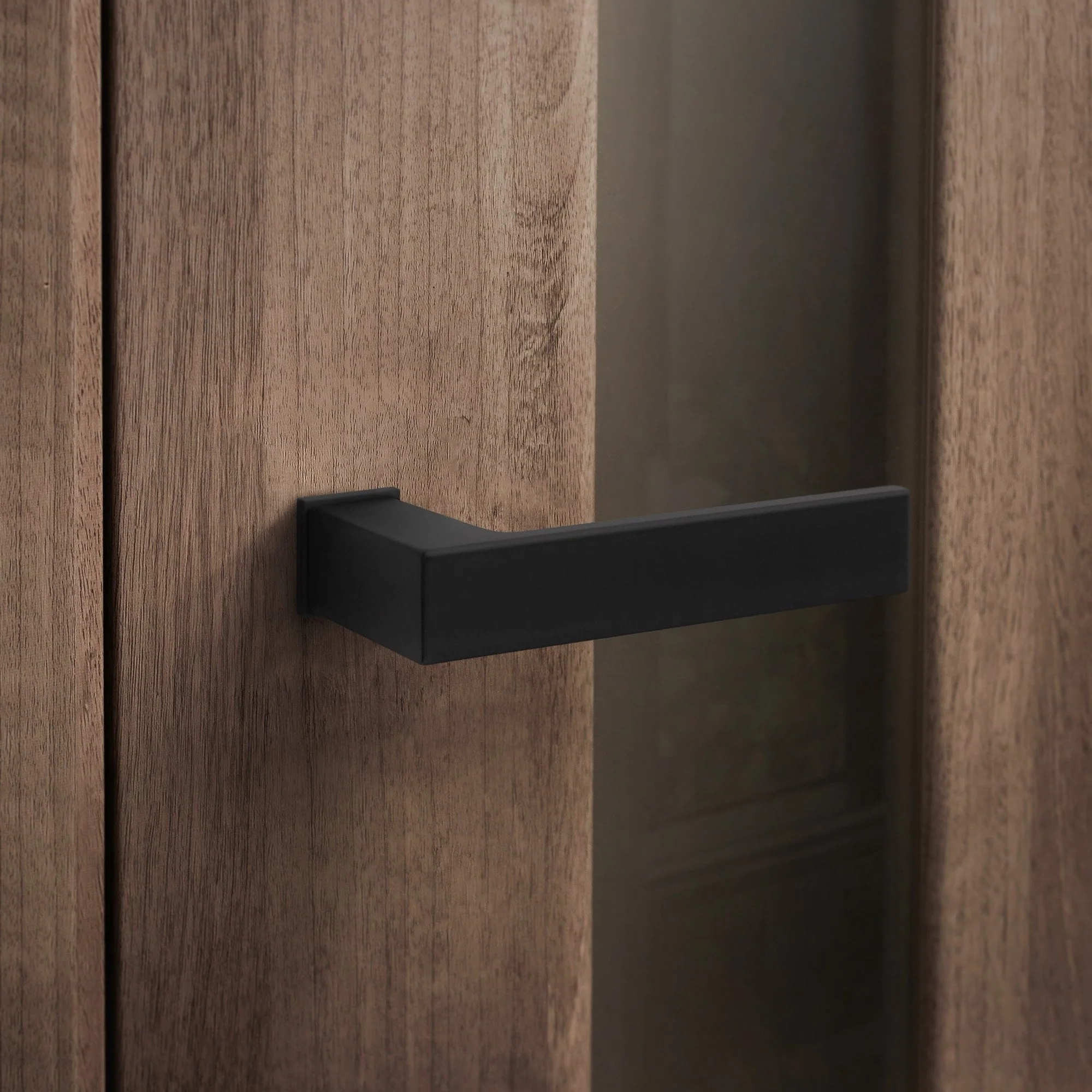 Studio Industrial Square Rose Lever Door Handle Set - Matt Black - Image 7