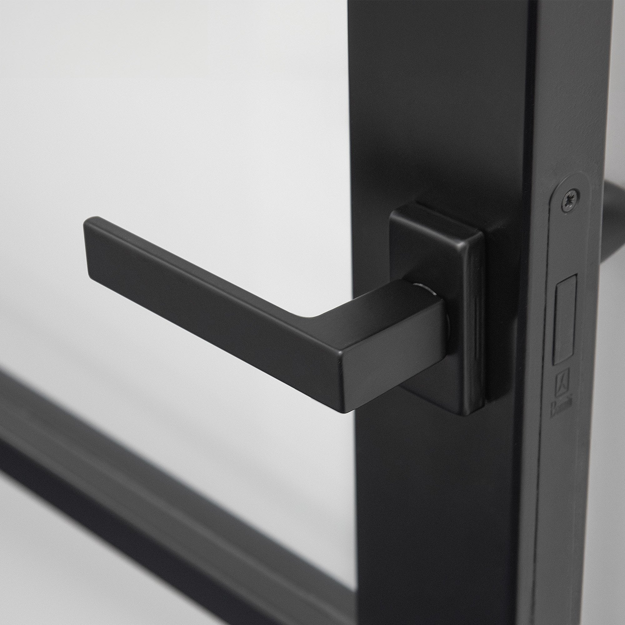 Studio Industrial Square Rose Lever Door Handle Set - Matt Black - Image 2