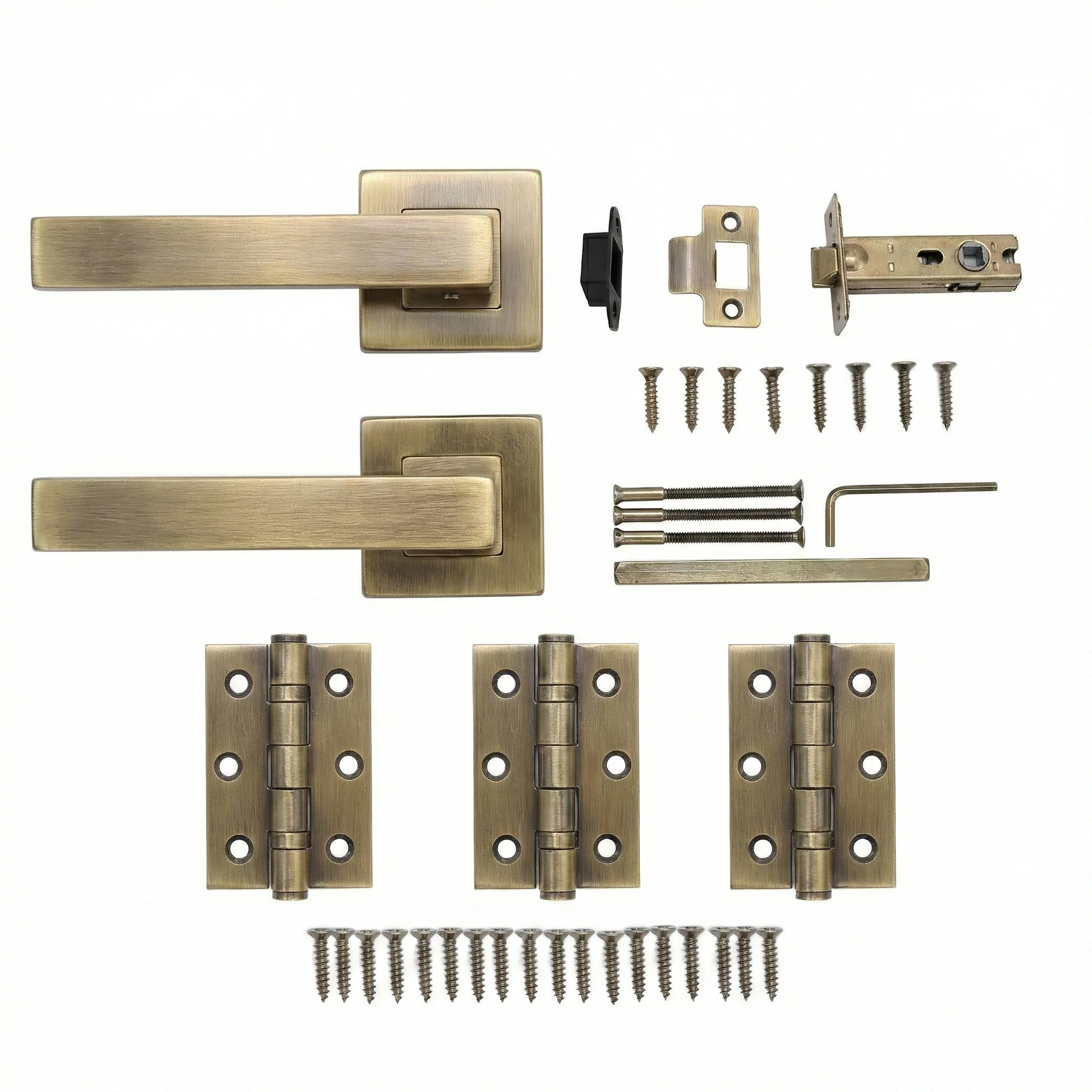 Superior Callisto Lever on Square Rose Handle Set - Antique Brass - Image 3