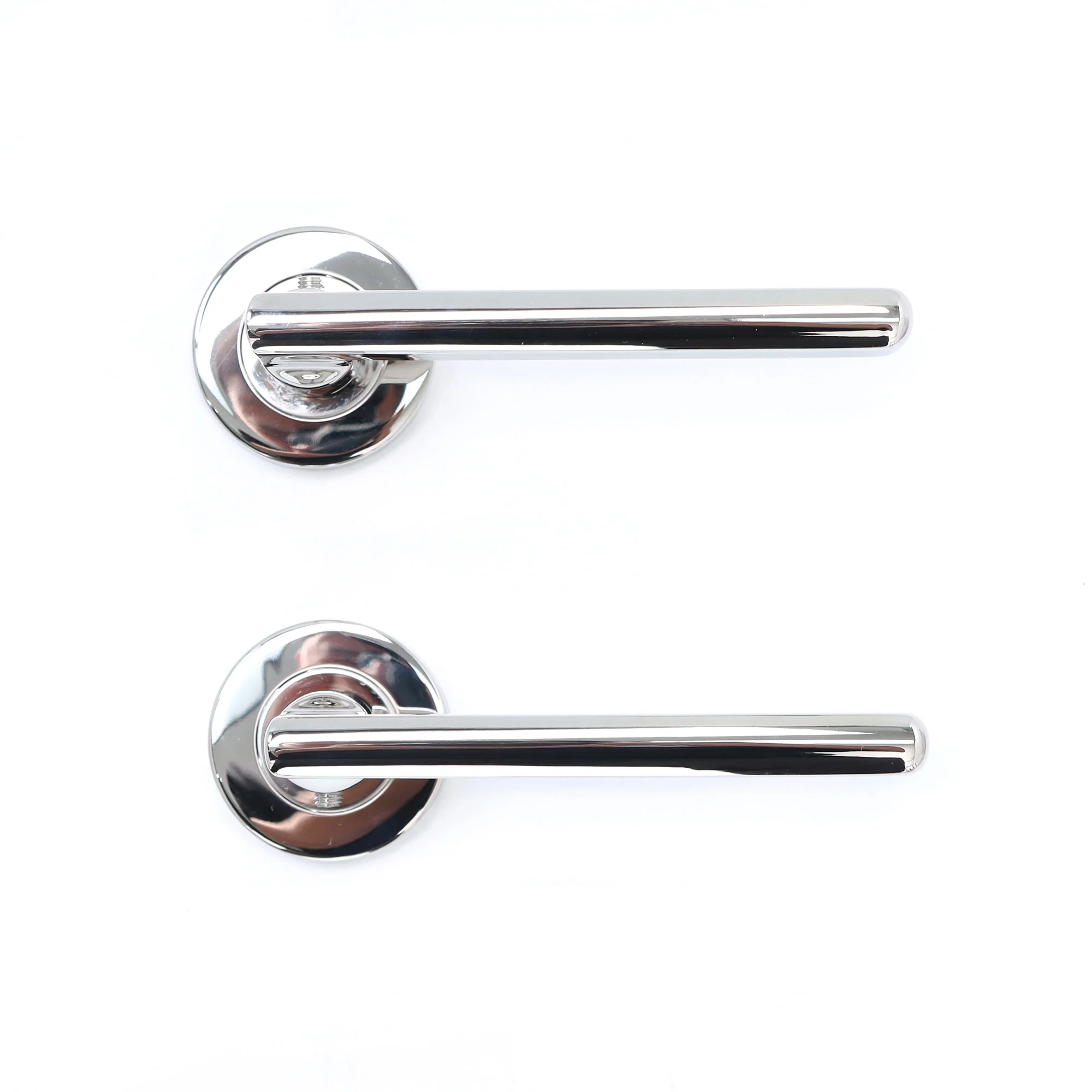 Superior Luna Lever on Round Rose Handle Set - Polished Stainless Steel - Image 2