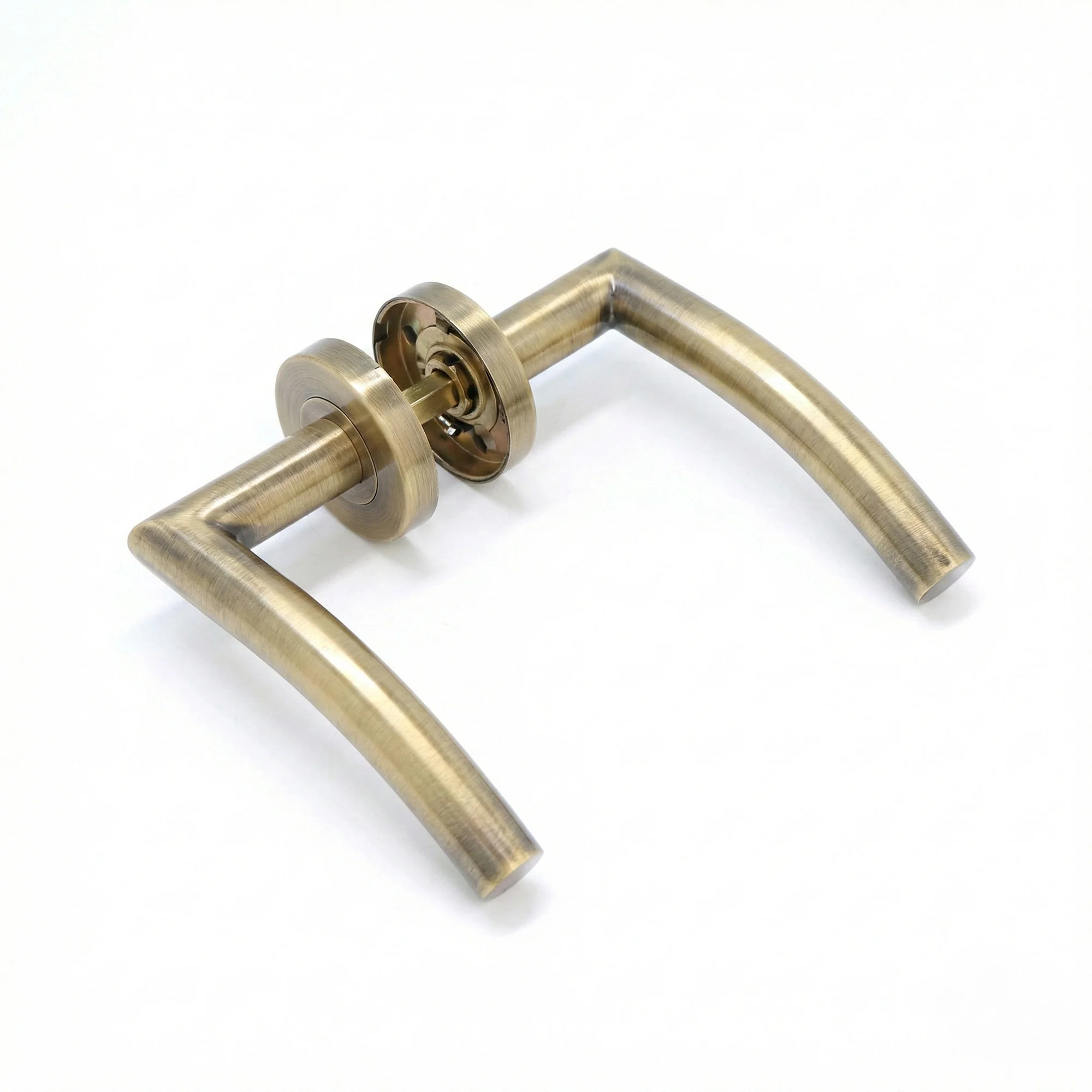 Superior Miranda Lever on Round Rose Handle Set - Antique Brass - Image 2