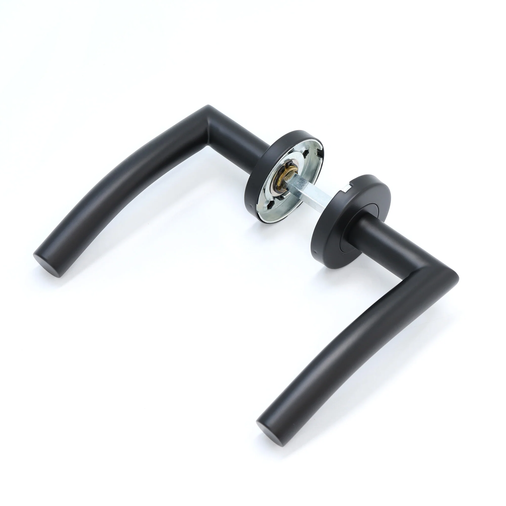Superior Miranda Lever on Round Rose Handle Set - Matt Black - Image 4