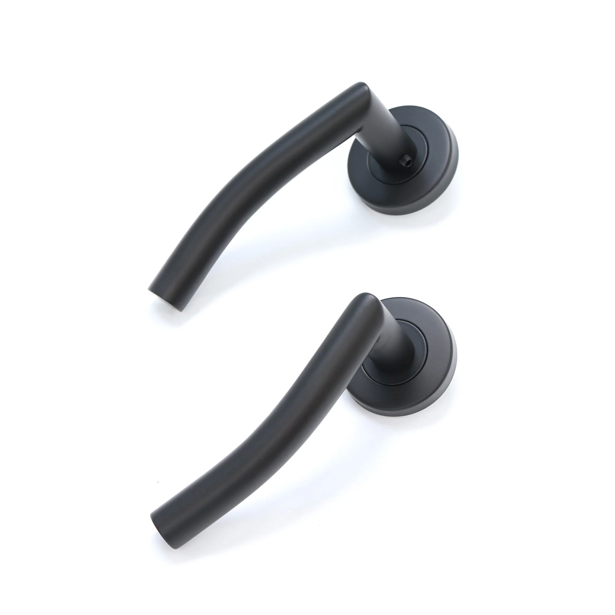 Superior Miranda Lever on Round Rose Handle Set - Matt Black - Image 6