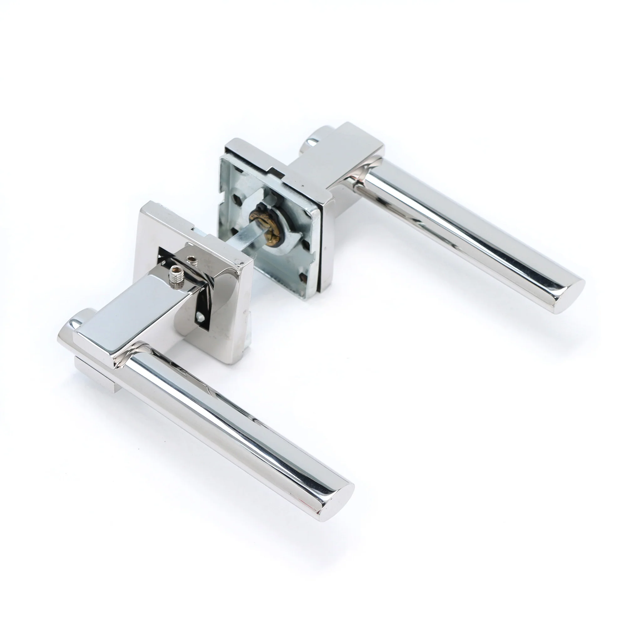 Superior Phobos Lever on Square Rose Handle Set - Polished Stainless Steel - Image 2