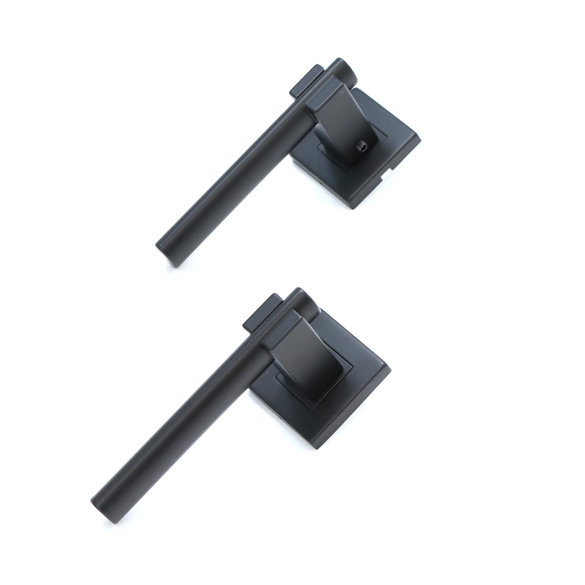 Superior Proxima Lever on Round Rose Bathroom Handle Set - Matt Black - Image 5