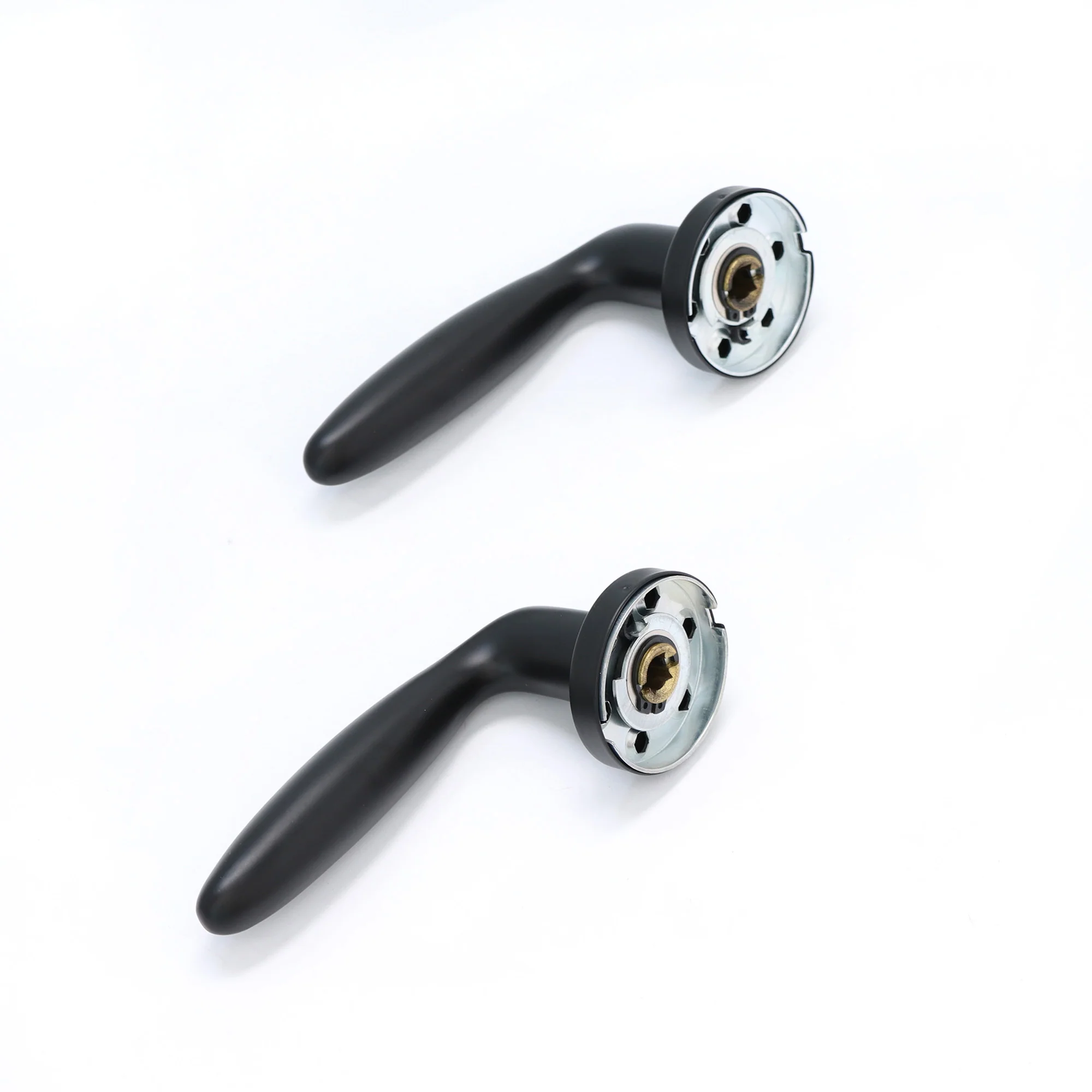 Superior Sirius Lever on Round Rose Bathroom Handle Set - Matt Black - Image 4