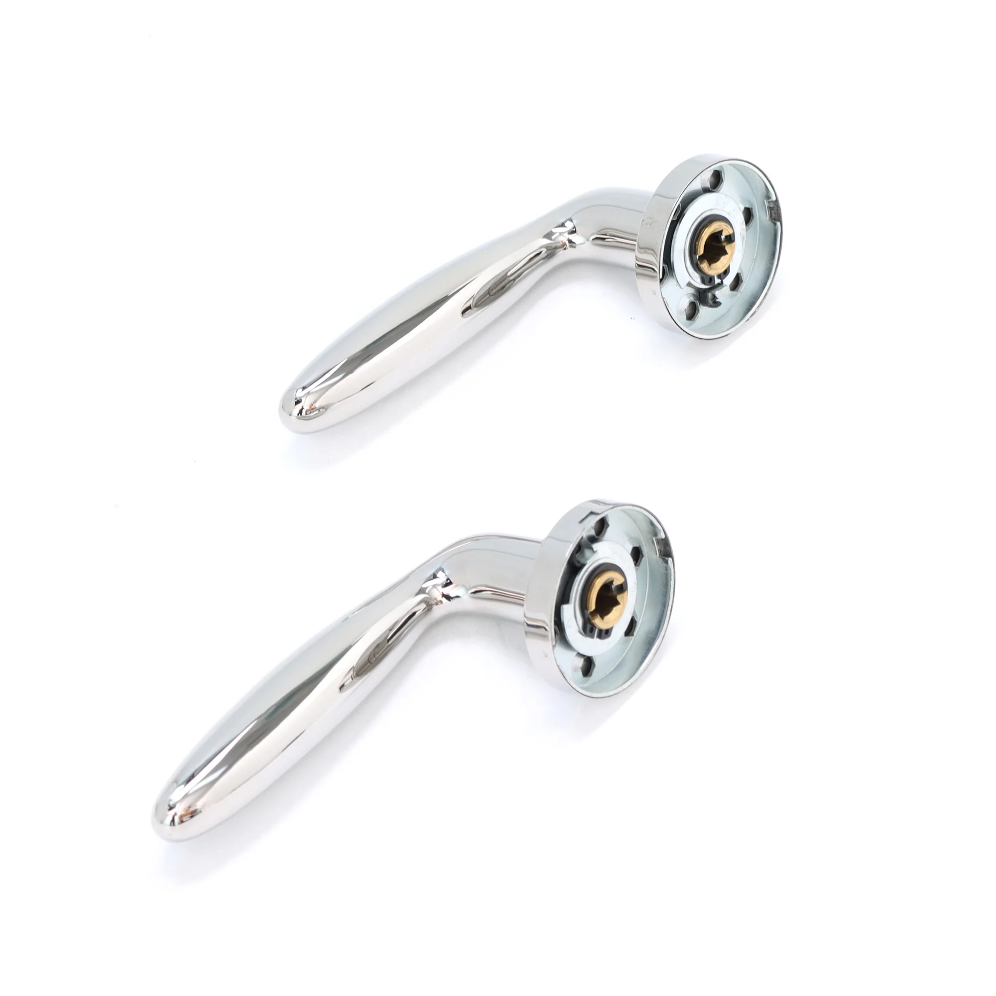 Superior Sirius Lever on Round Rose Bathroom Handle Set - Polished Stainless Steel - Image 6