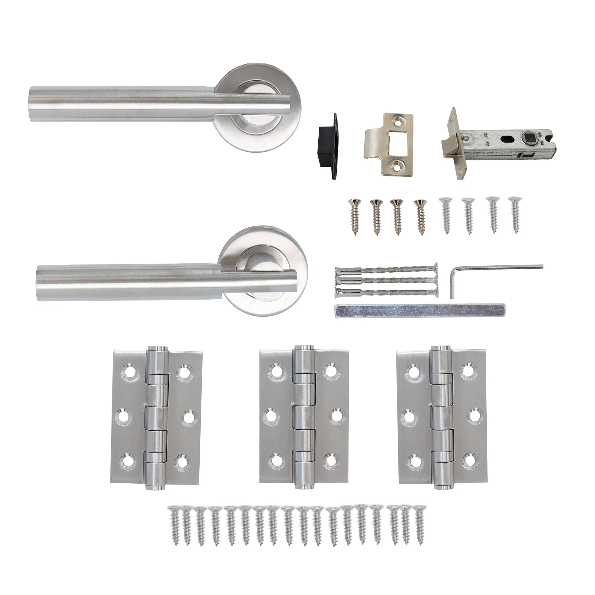 Superior Titan Lever on Round Rose Handle Set - Satin Stainless Steel - Image 3