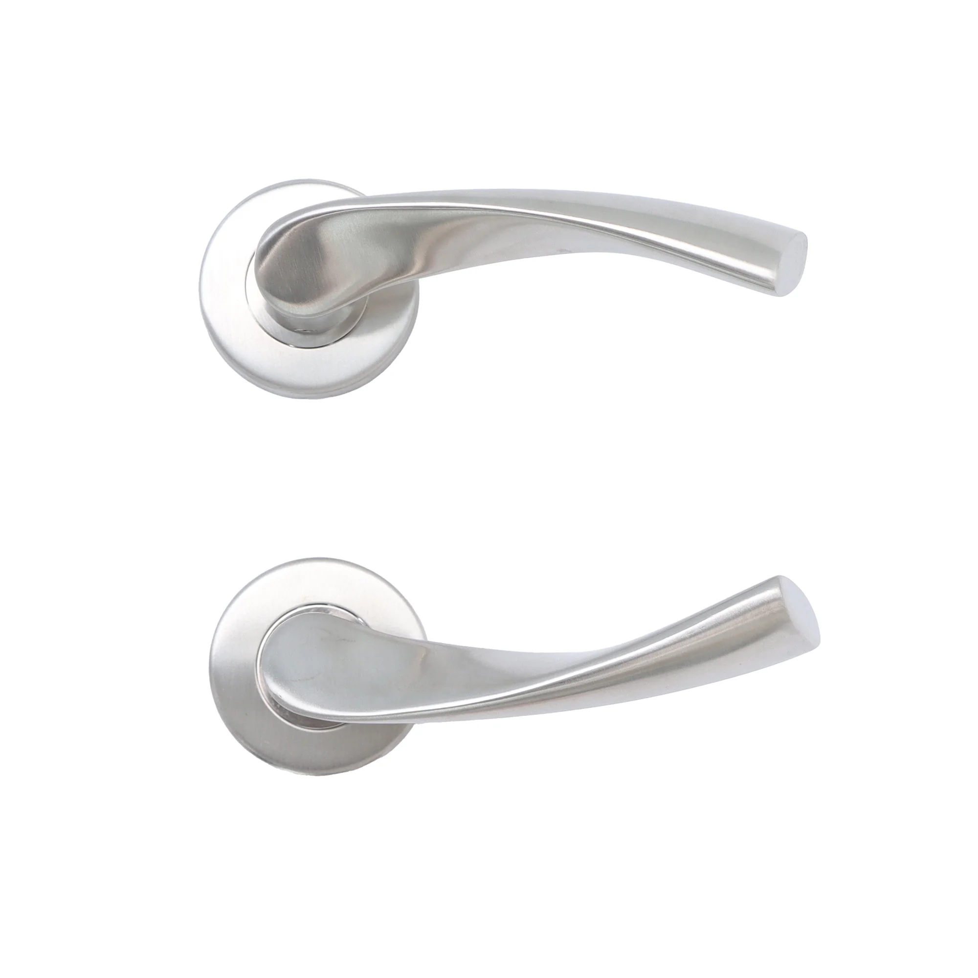 Superior Vega Lever on Round Rose Handle Set - Satin Stainless Steel