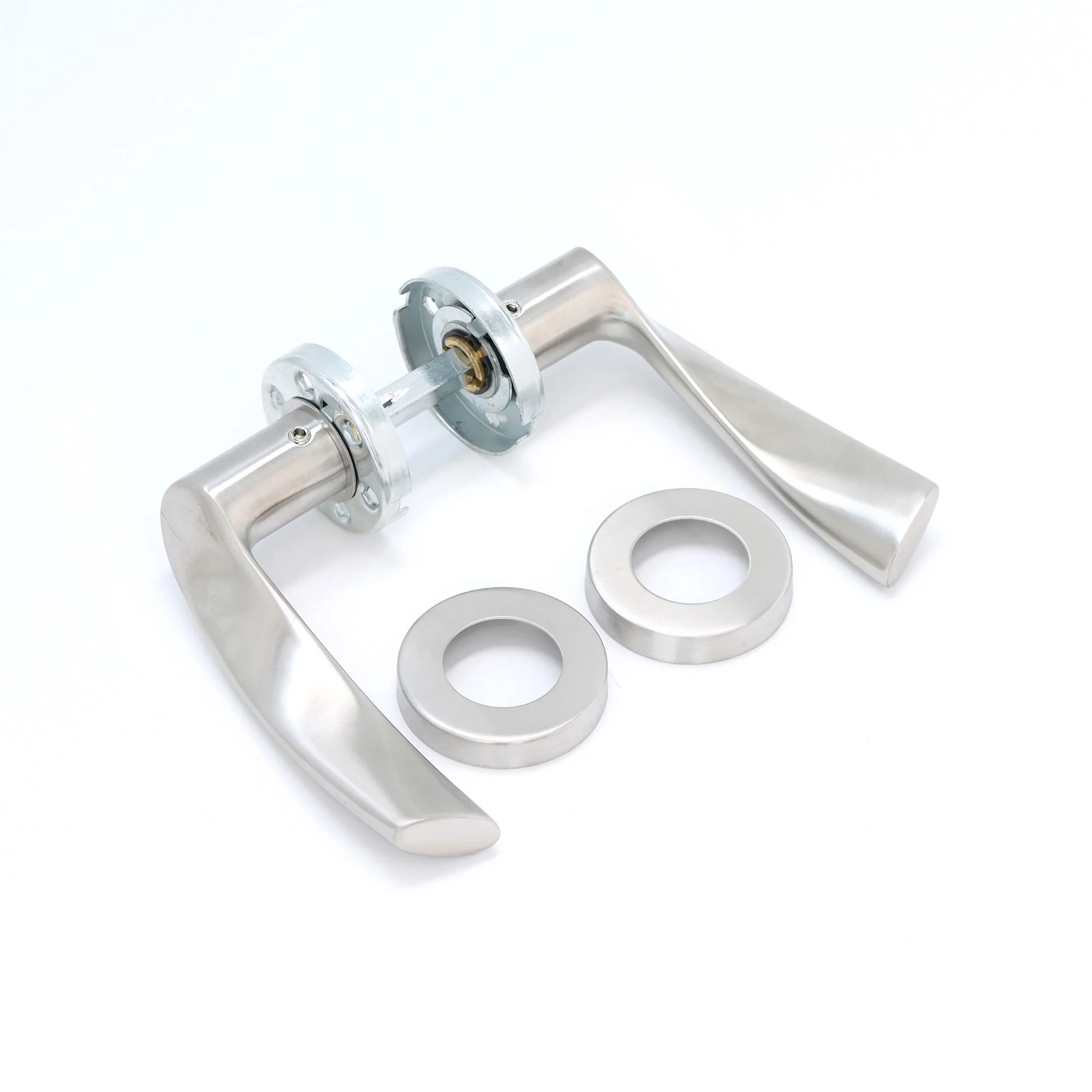 Superior Vega Lever on Round Rose Handle Set - Satin Stainless Steel - Image 2