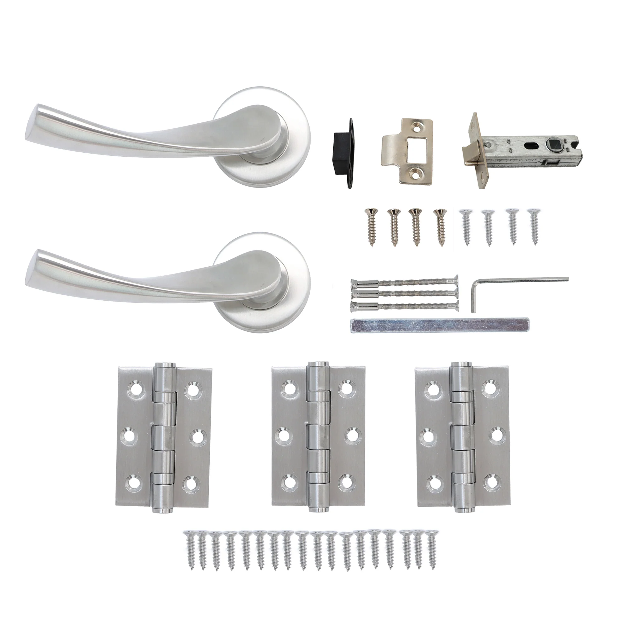 Superior Vega Lever on Round Rose Handle Set - Satin Stainless Steel - Image 3